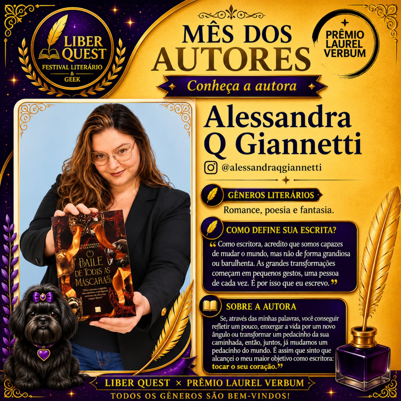Arte do Mês do Autor dedicada a Alessandra Q Giannetti