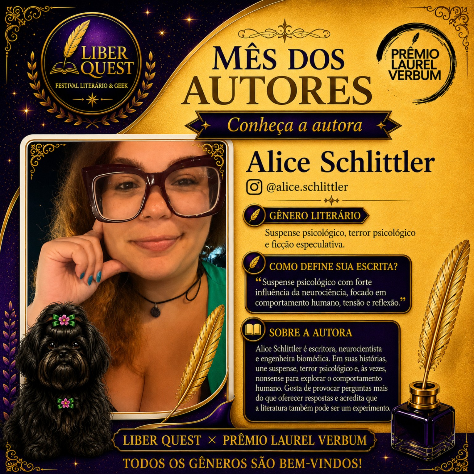 Arte do Mês do Autor dedicada a Alice Schlittler