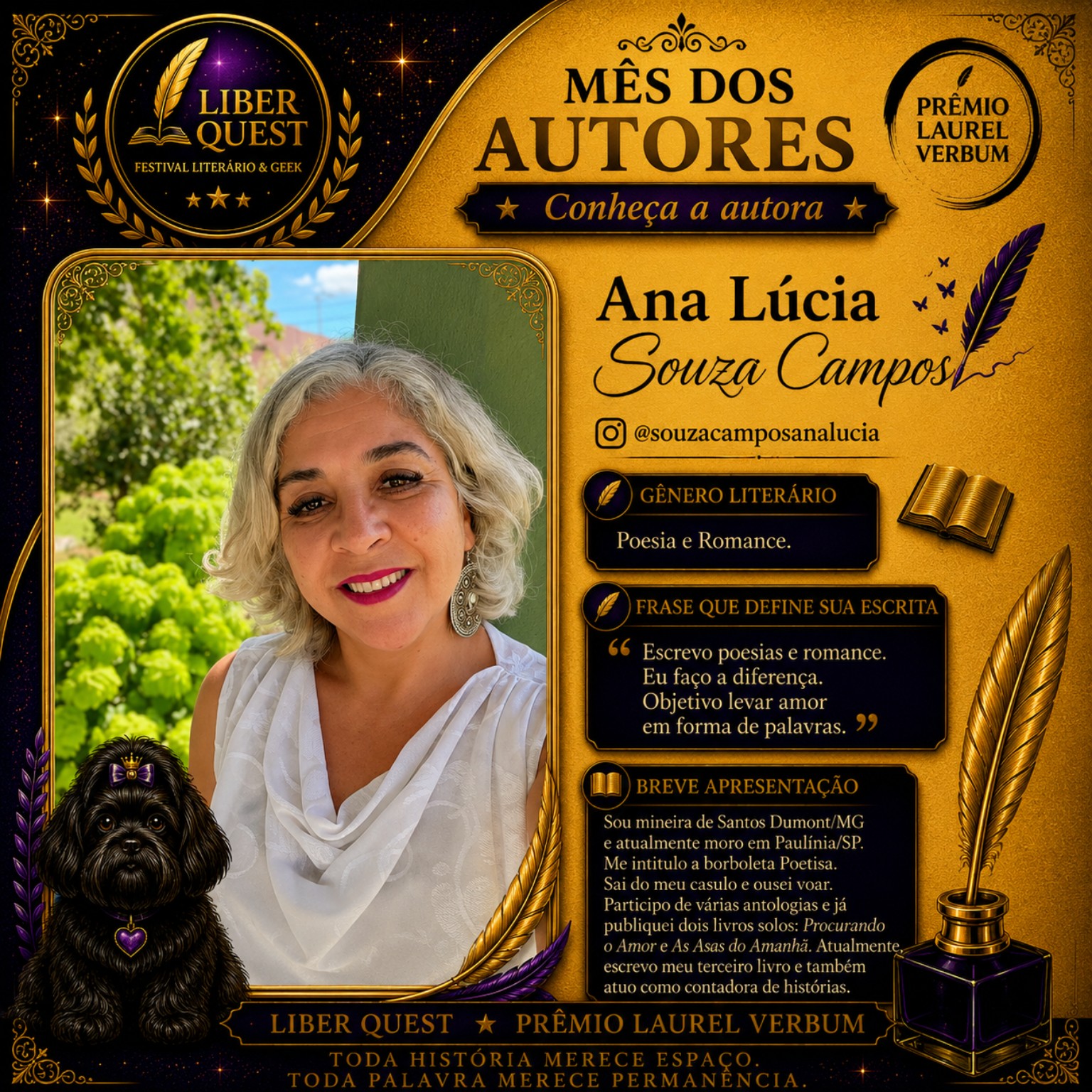 Arte do Mês do Autor dedicada a Ana Lúcia Souza Campos