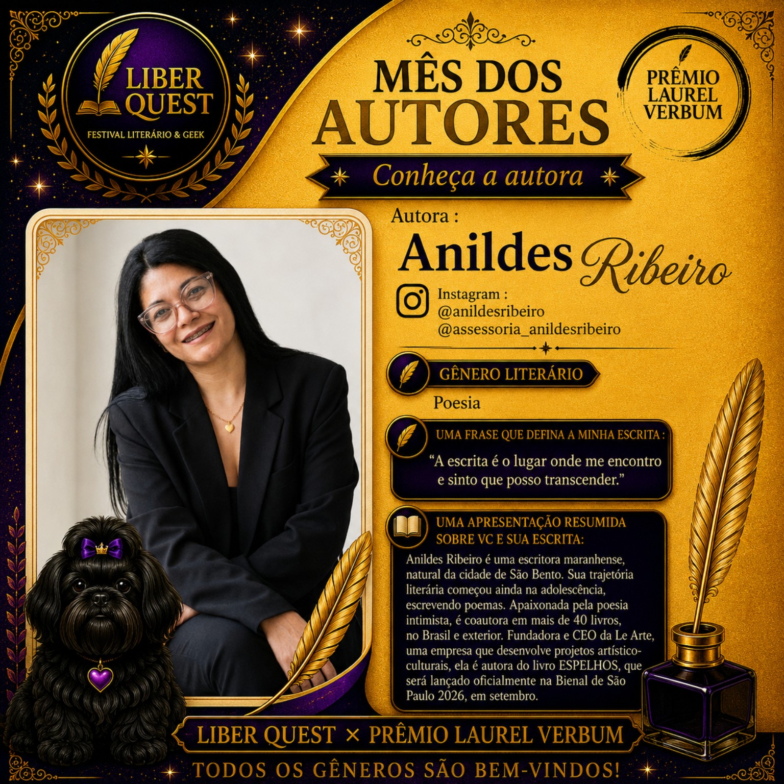 Arte do Mês do Autor dedicada a Anildes Ribeiro