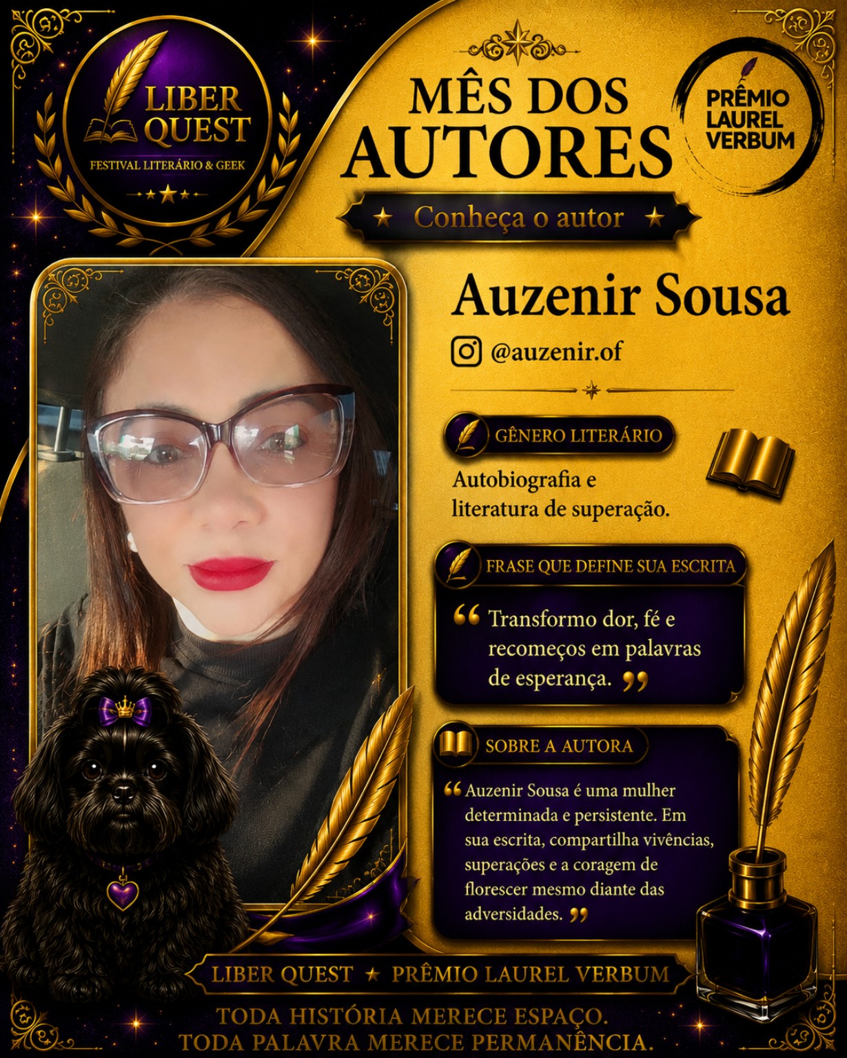 Arte do Mês do Autor dedicada a Auzenir Sousa