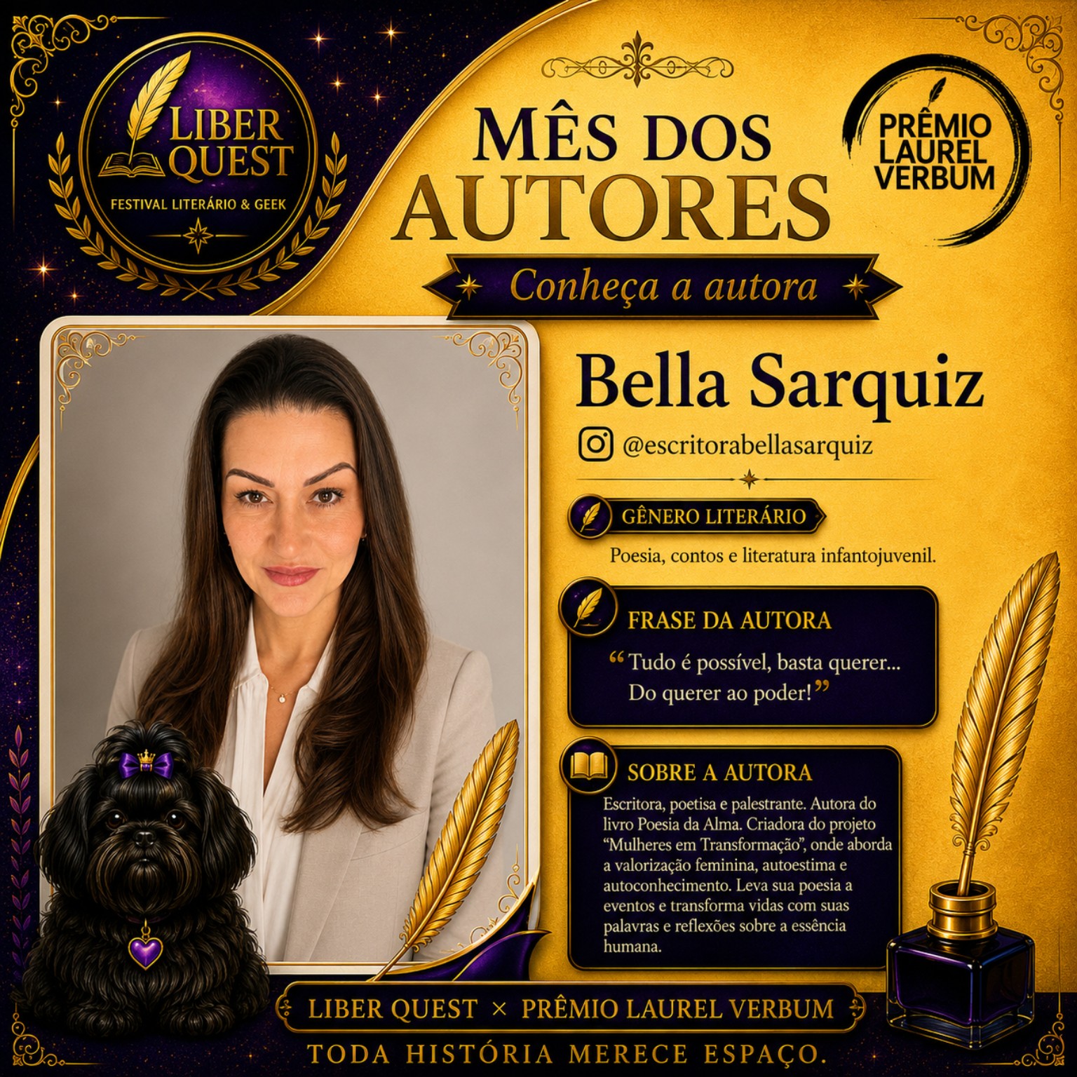 Arte do Mês do Autor dedicada a Bella Sarquiz