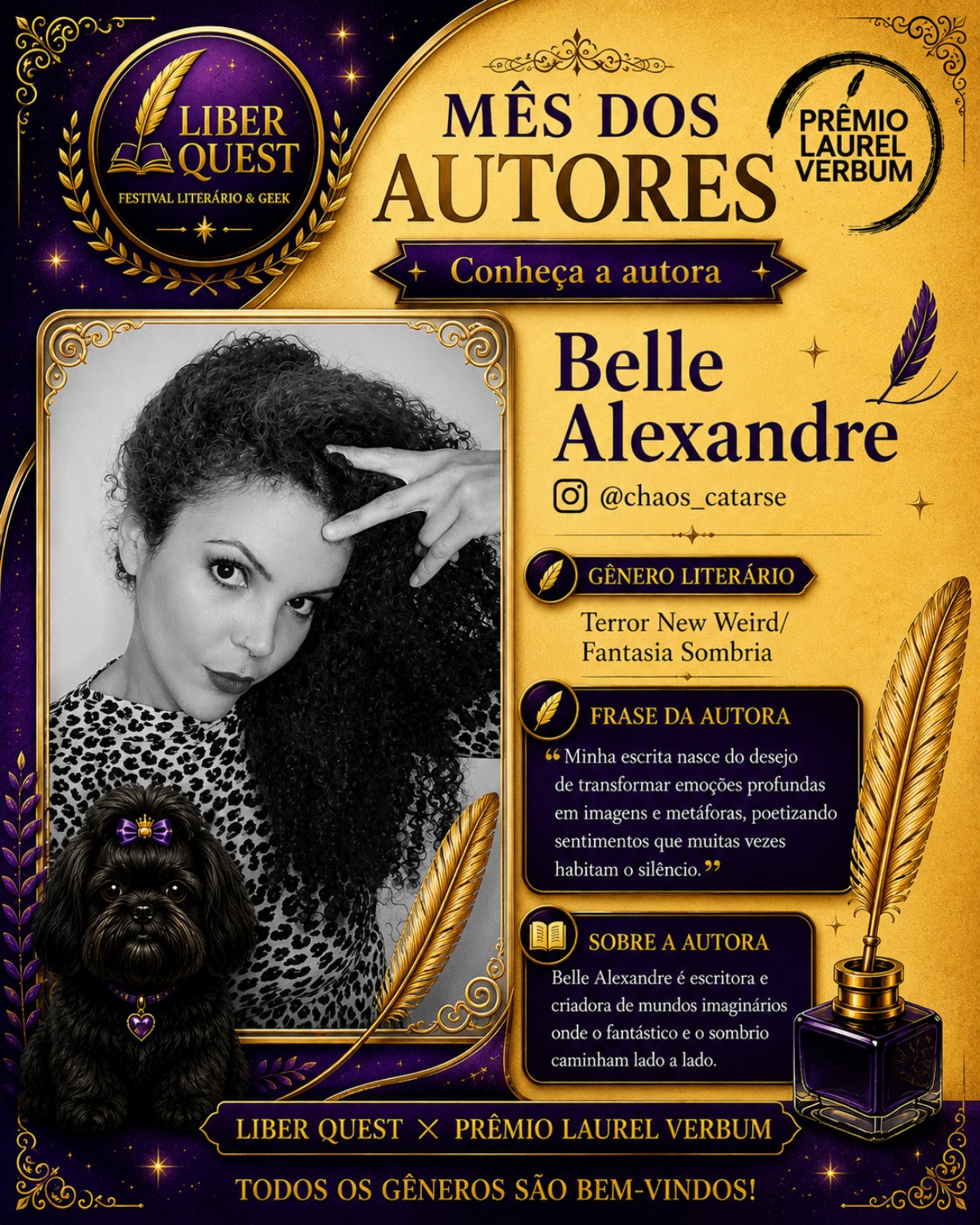 Arte do Mês do Autor dedicada a Belle Alexandre