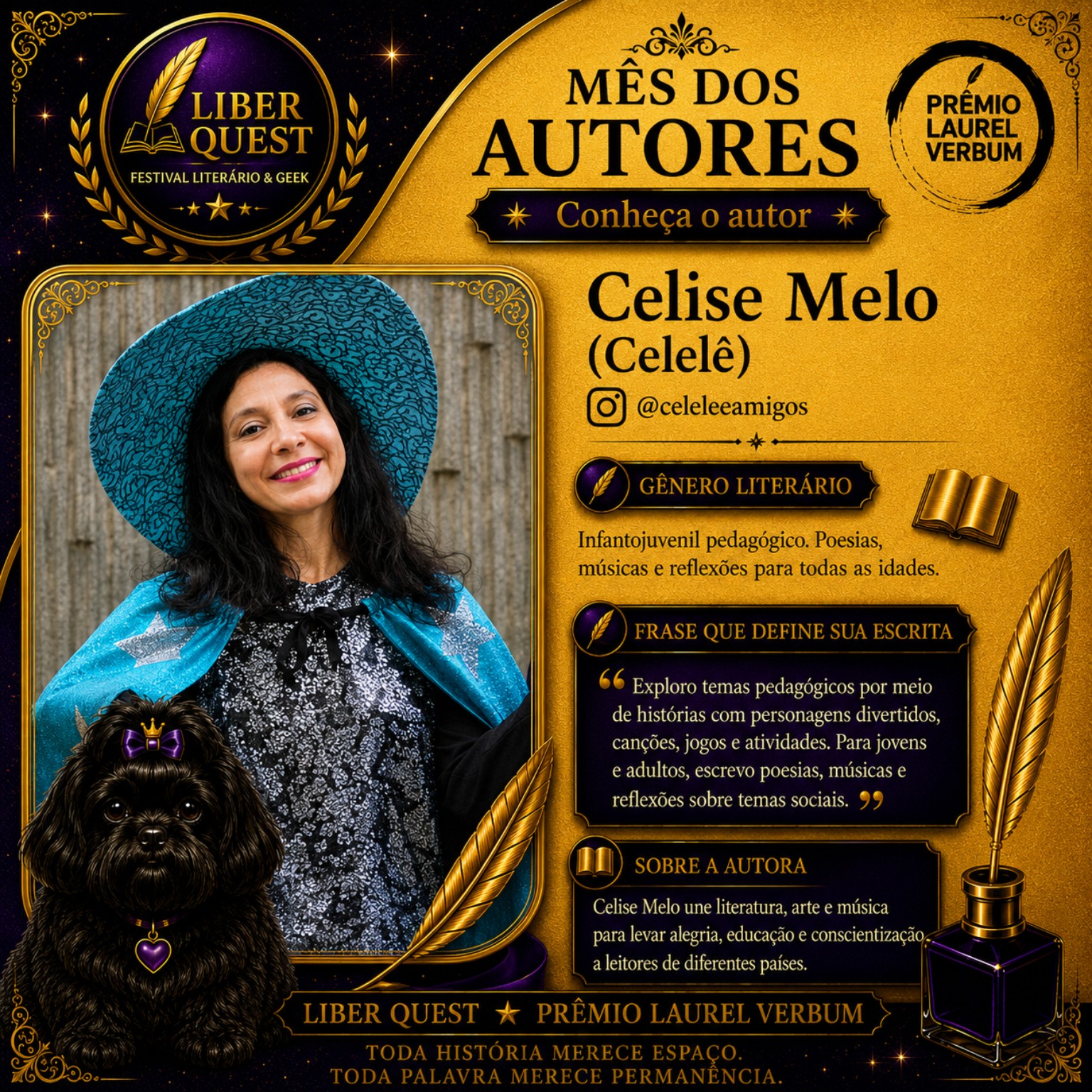 Arte do Mês do Autor dedicada a Celise Melo (Celelê)