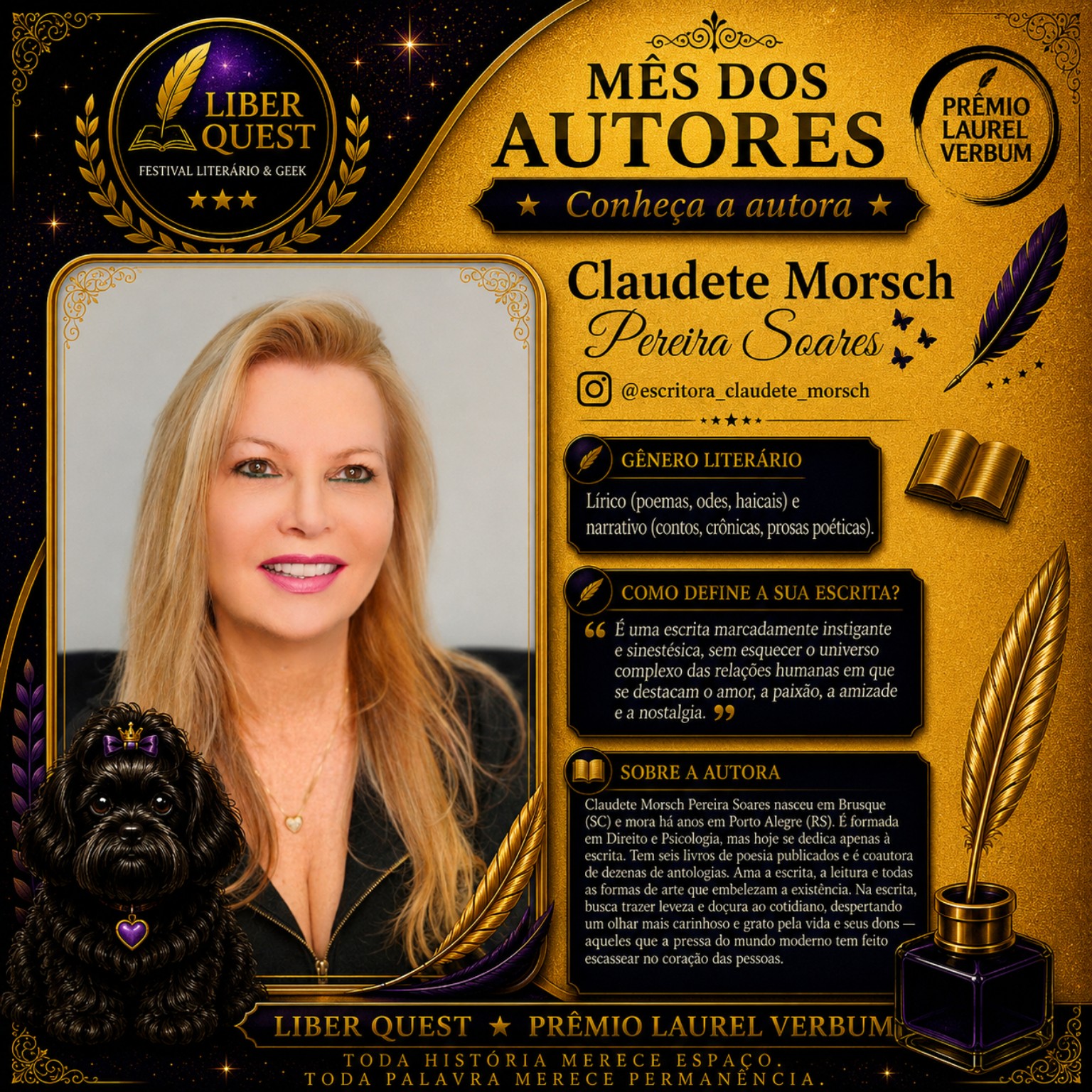 Arte do Mês do Autor dedicada a Claudete Morsch Pereira Soares