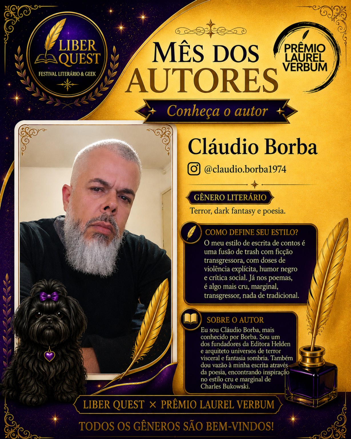 Arte do Mês do Autor dedicada a Cláudio Borba