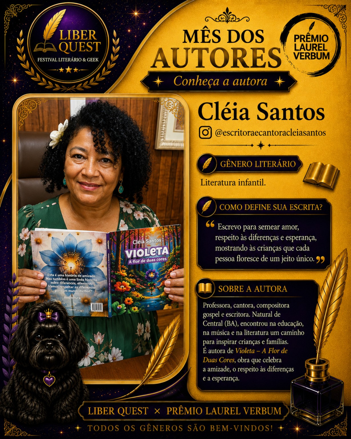 Arte do Mês do Autor dedicada a Cléia Santos