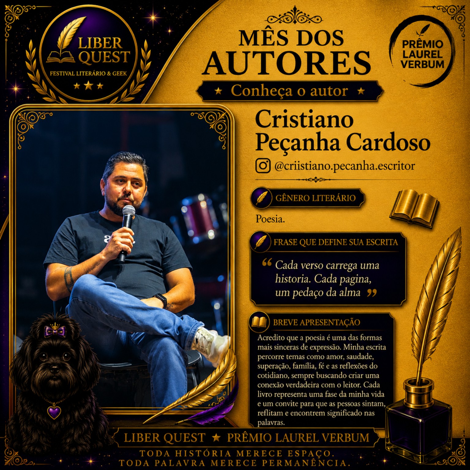 Arte do Mês do Autor dedicada a Cristiano Peçanha Cardoso