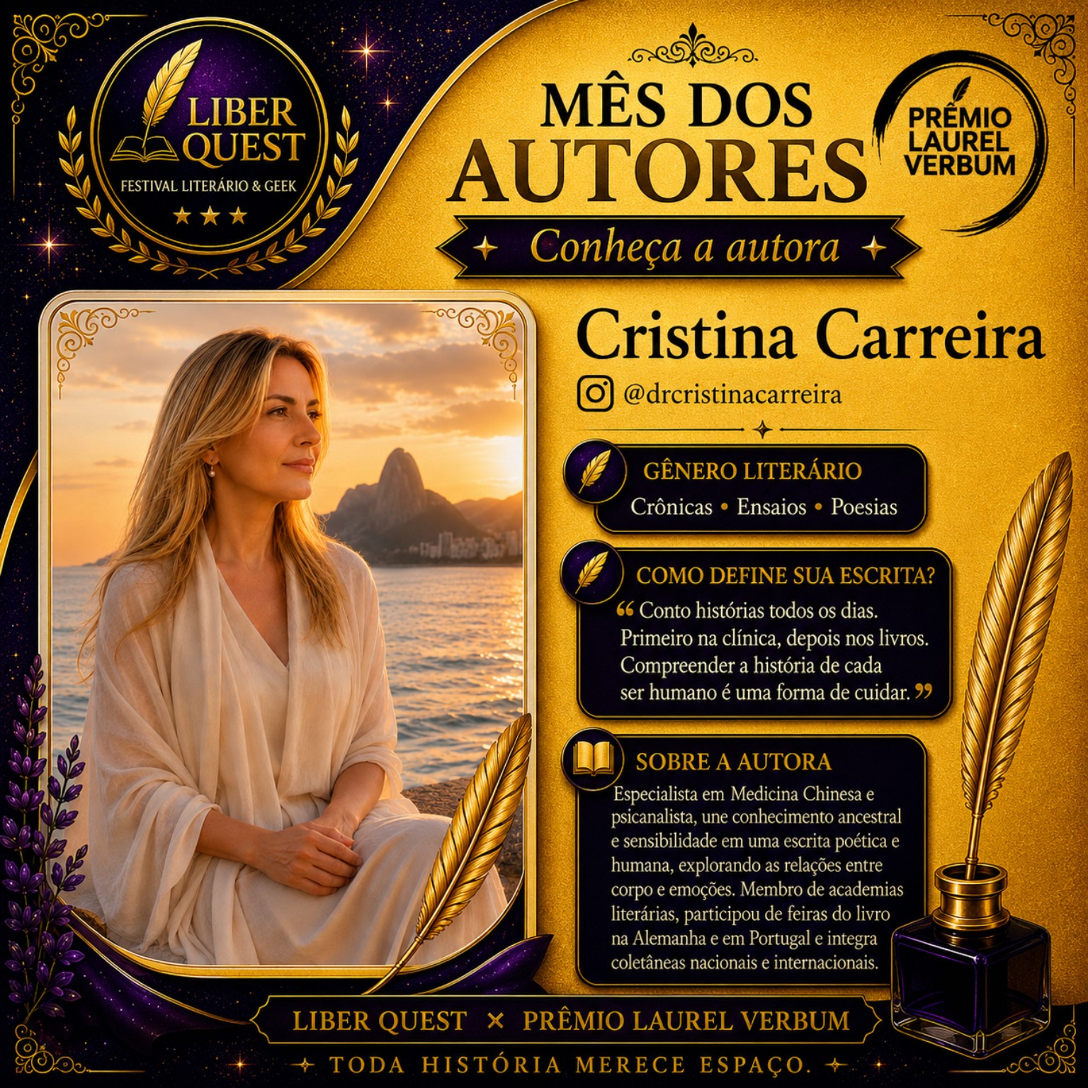 Arte do Mês do Autor dedicada a Cristina Carreira