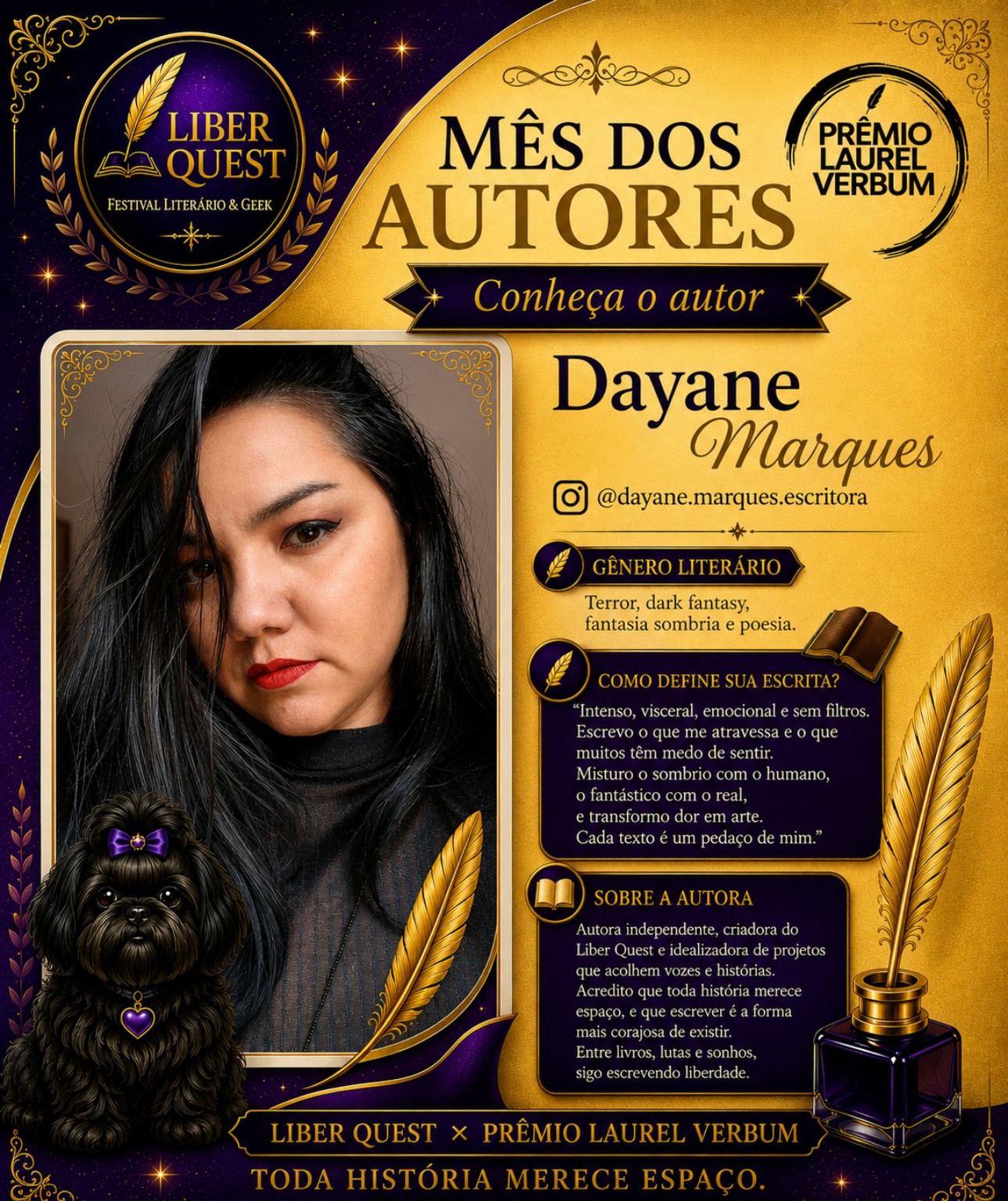 Arte do Mês do Autor dedicada a Dayane Marques