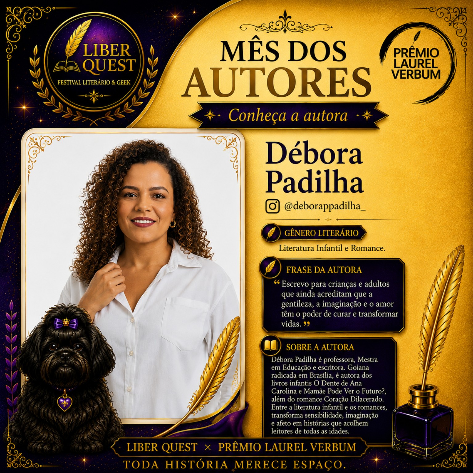 Arte do Mês do Autor dedicada a Débora Padilha