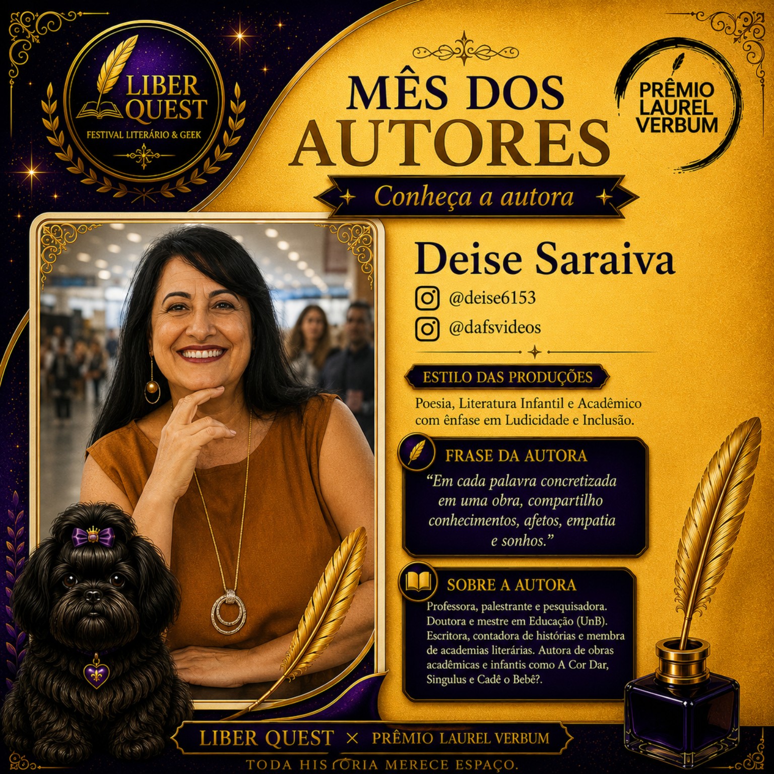 Arte do Mês do Autor dedicada a Deise Saraiva