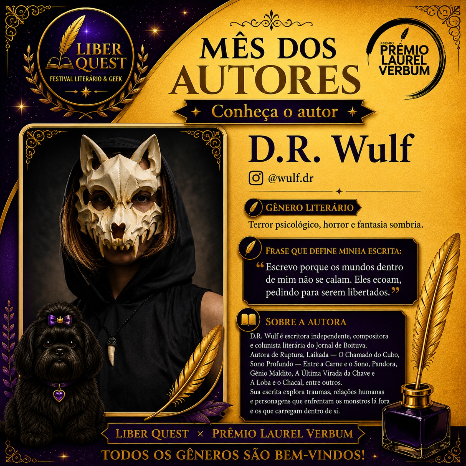 Arte do Mês do Autor dedicada a D.R. Wulf