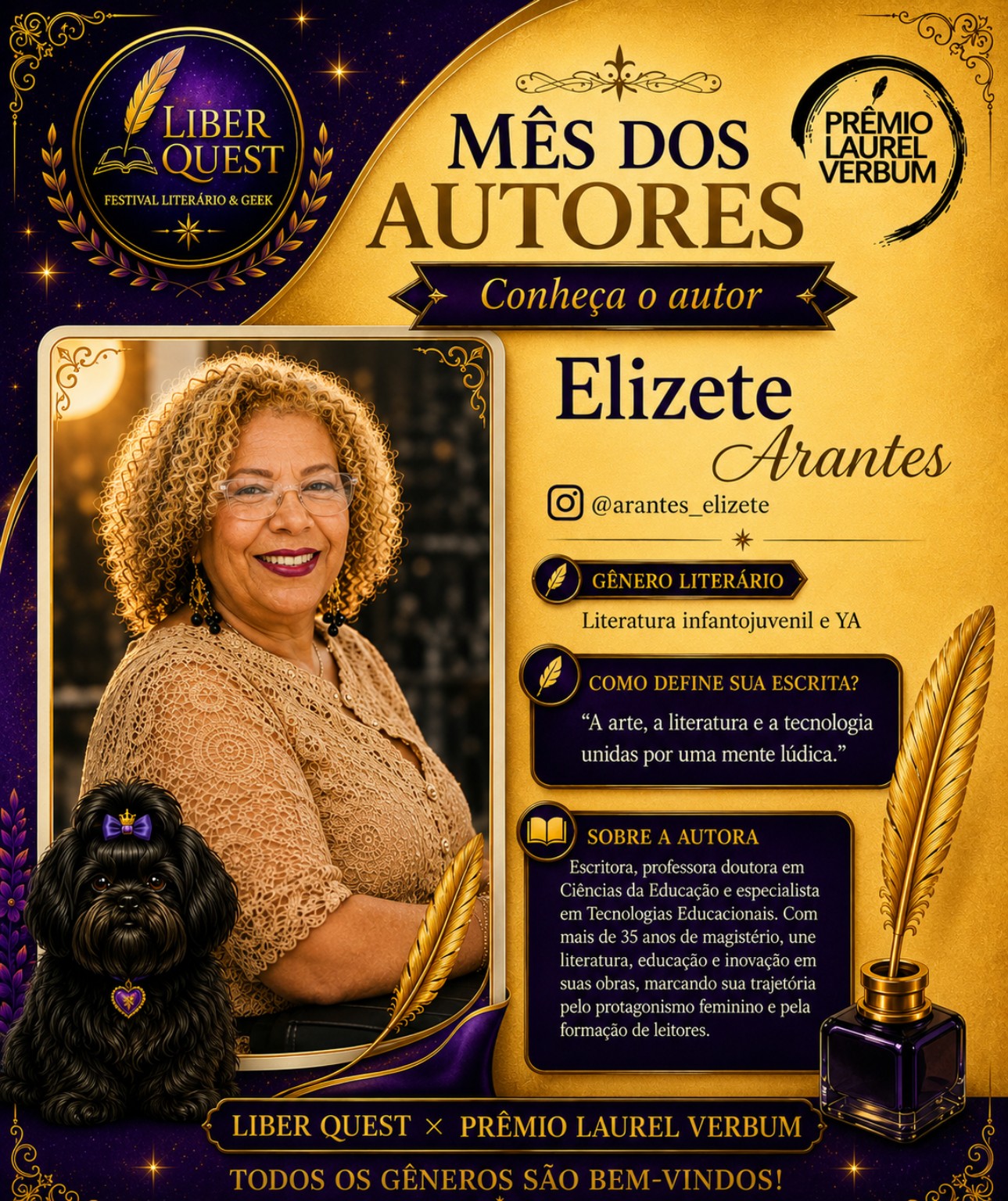 Arte do Mês do Autor dedicada a Elizete Arantes