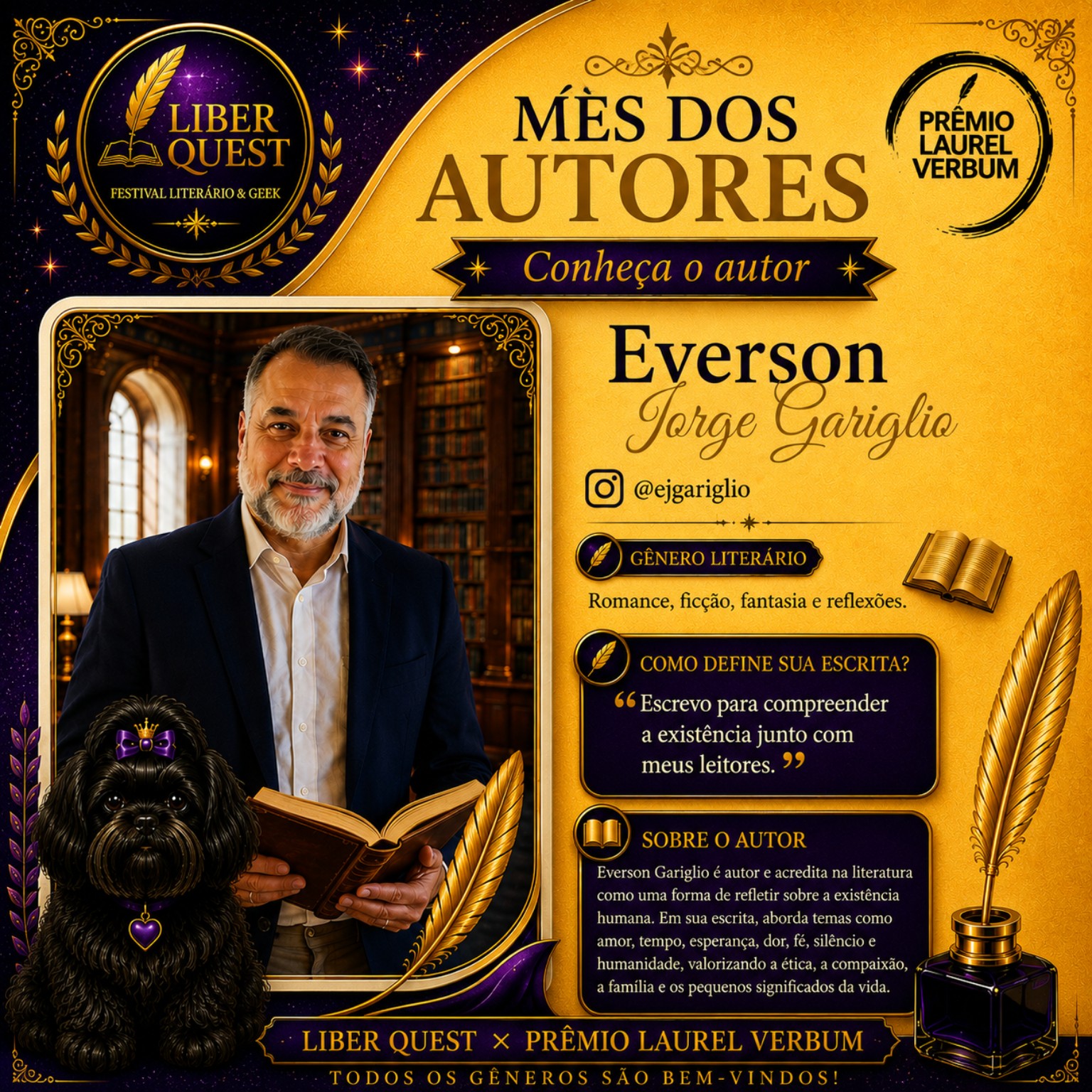 Arte do Mês do Autor dedicada a Everson Jorge Gariglio