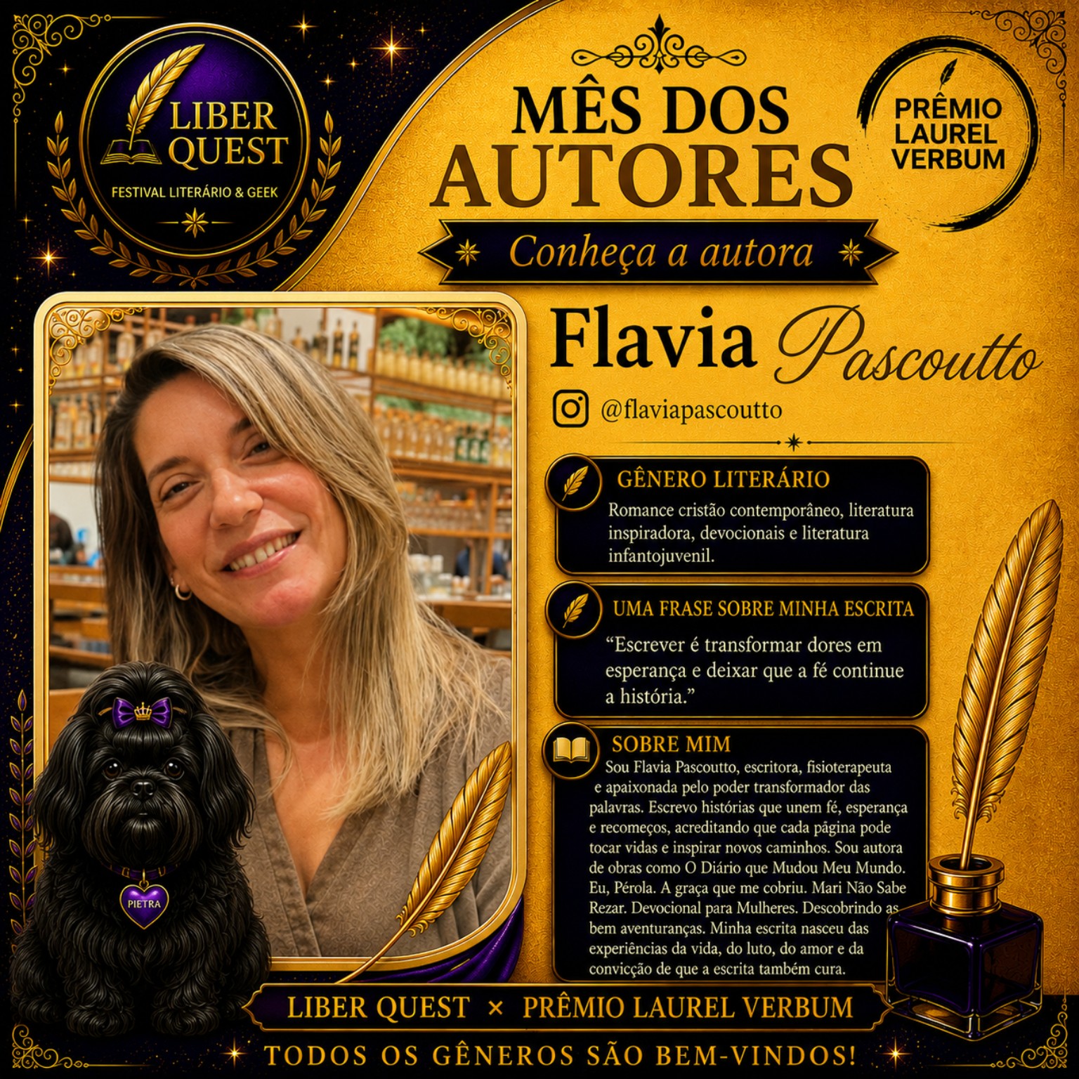 Arte do Mês do Autor dedicada a Flavia Pascoutto