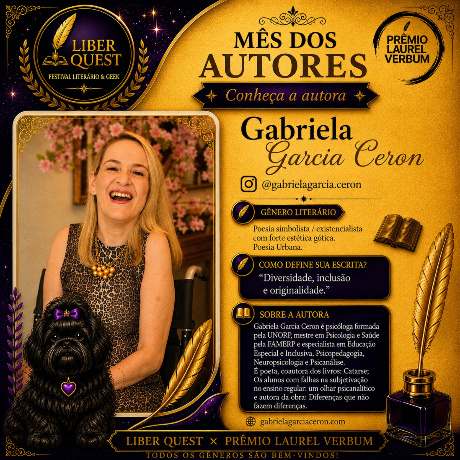 Arte do Mês do Autor dedicada a Gabriela Garcia Ceron