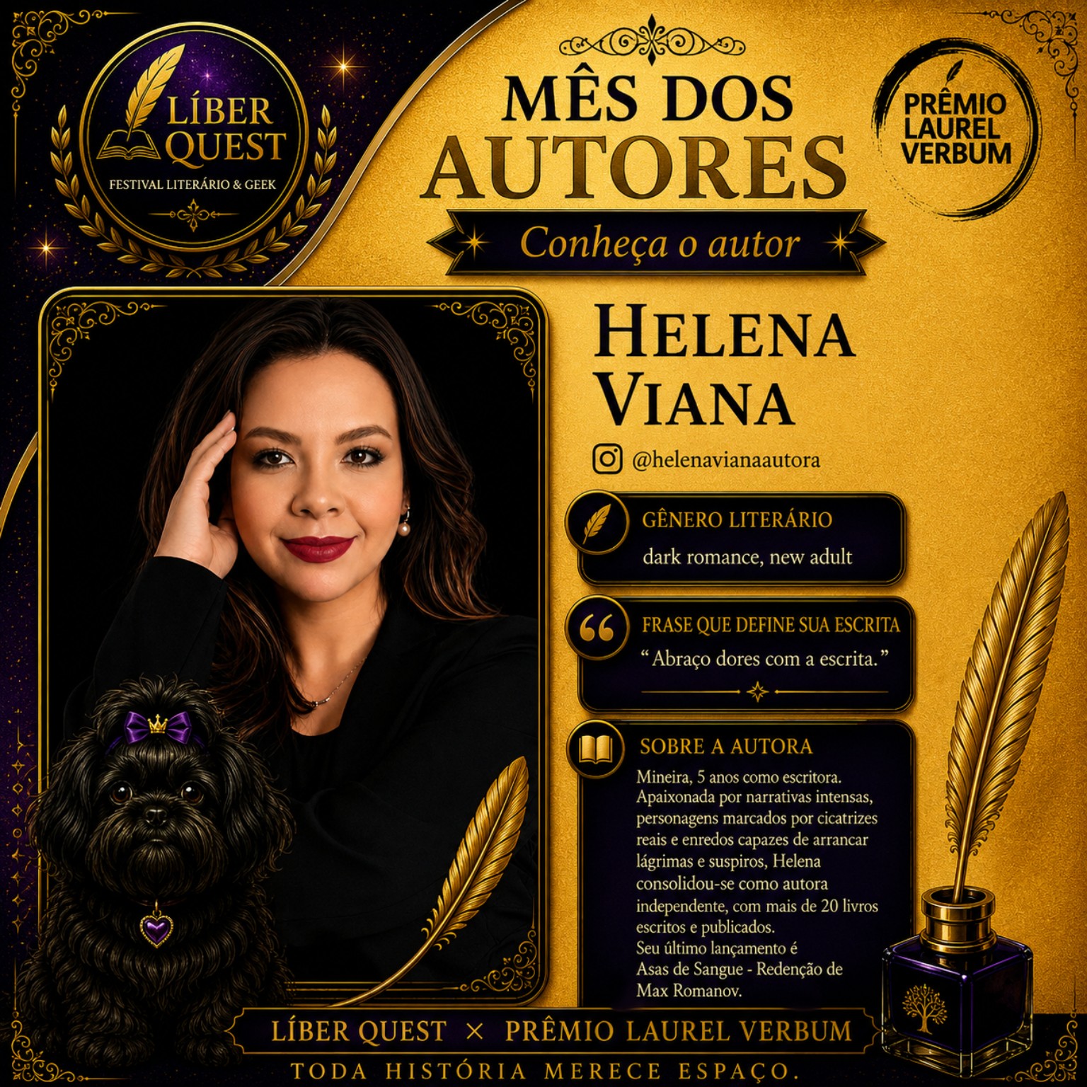 Arte do Mês do Autor dedicada a Helena Viana