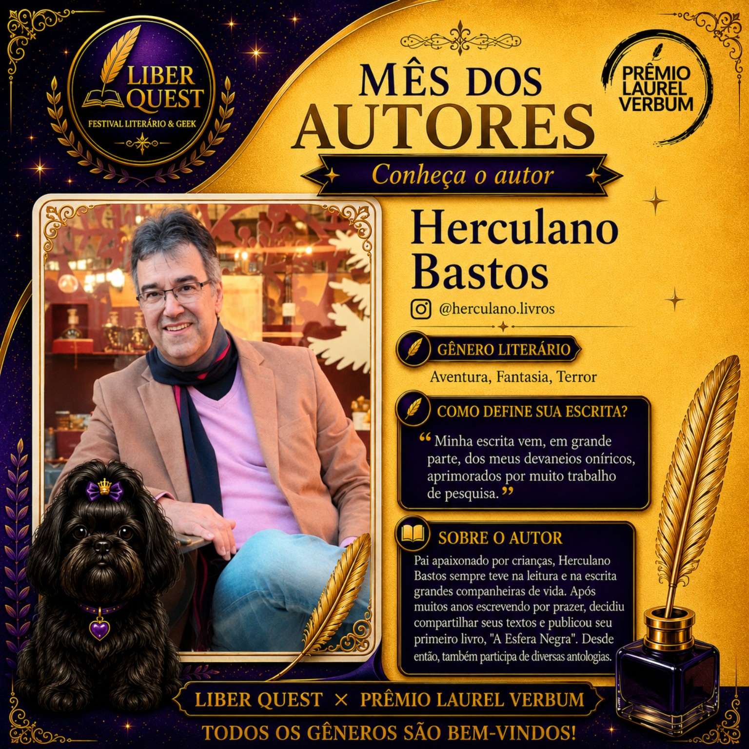 Arte do Mês do Autor dedicada a Herculano Bastos