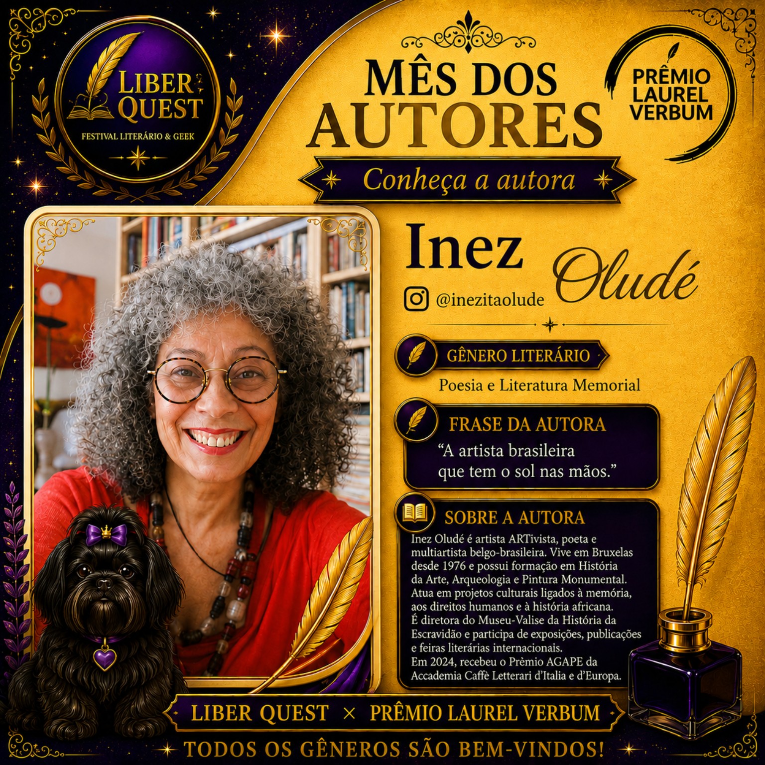 Arte do Mês do Autor dedicada a Inez Oludé