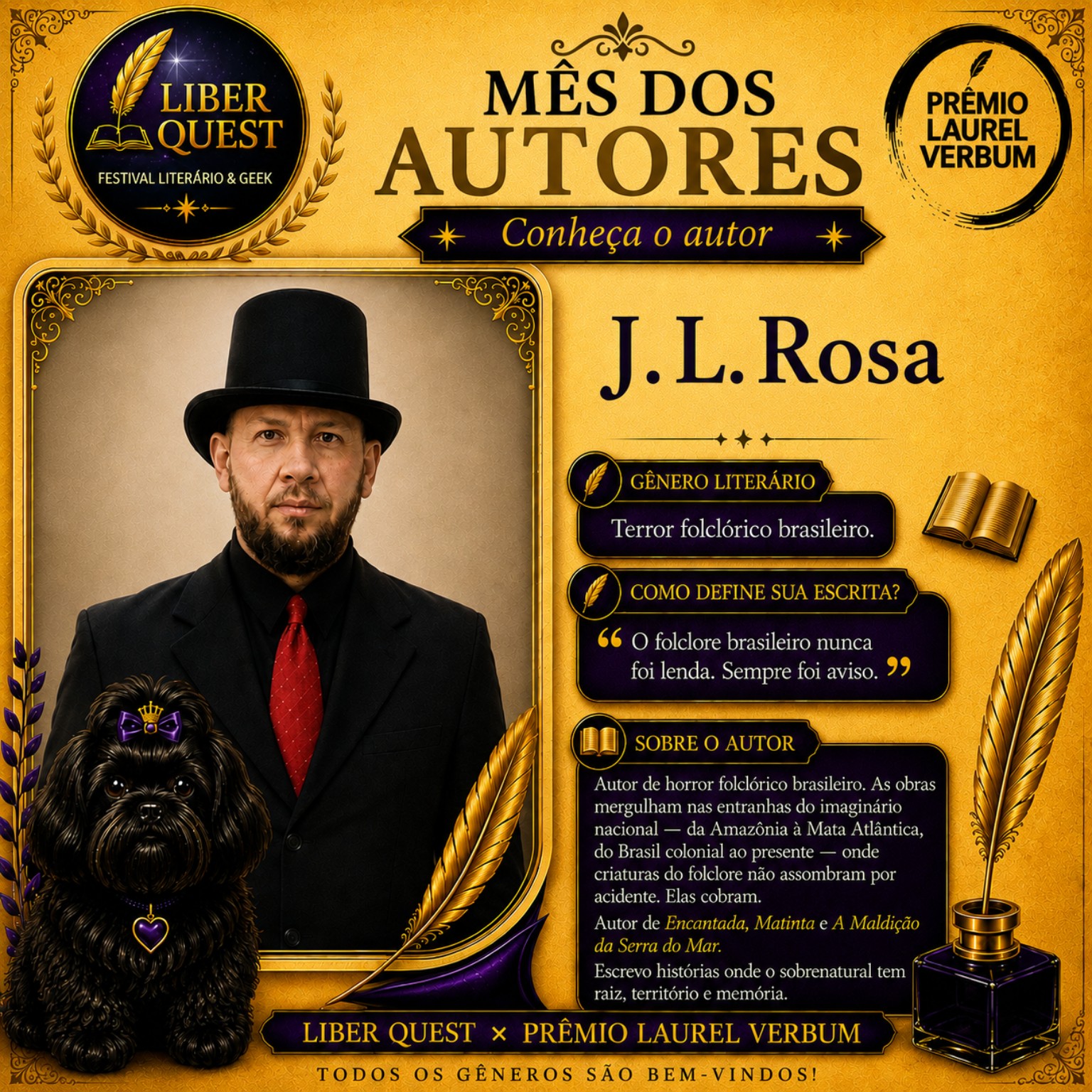 Arte do Mês do Autor dedicada a J. L. Rosa