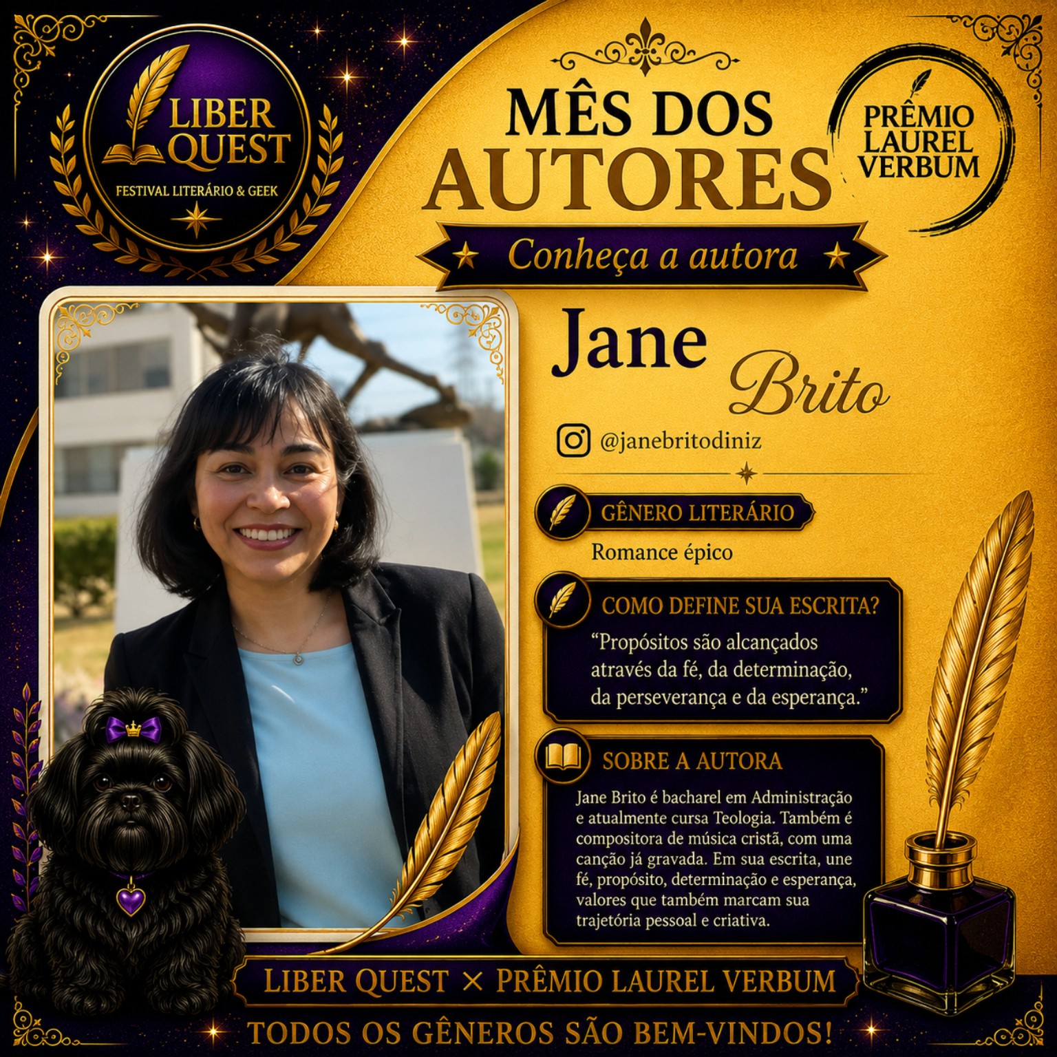 Arte do Mês do Autor dedicada a Jane Brito