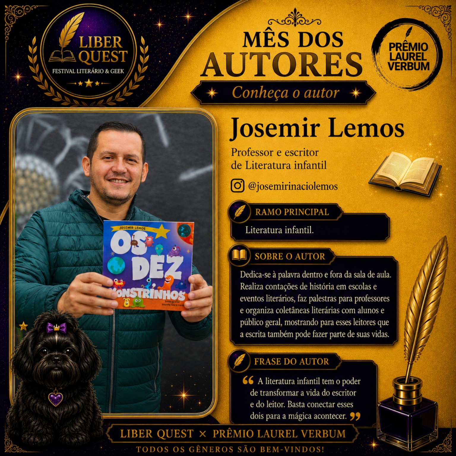 Arte do Mês do Autor dedicada a Josemir Lemos
