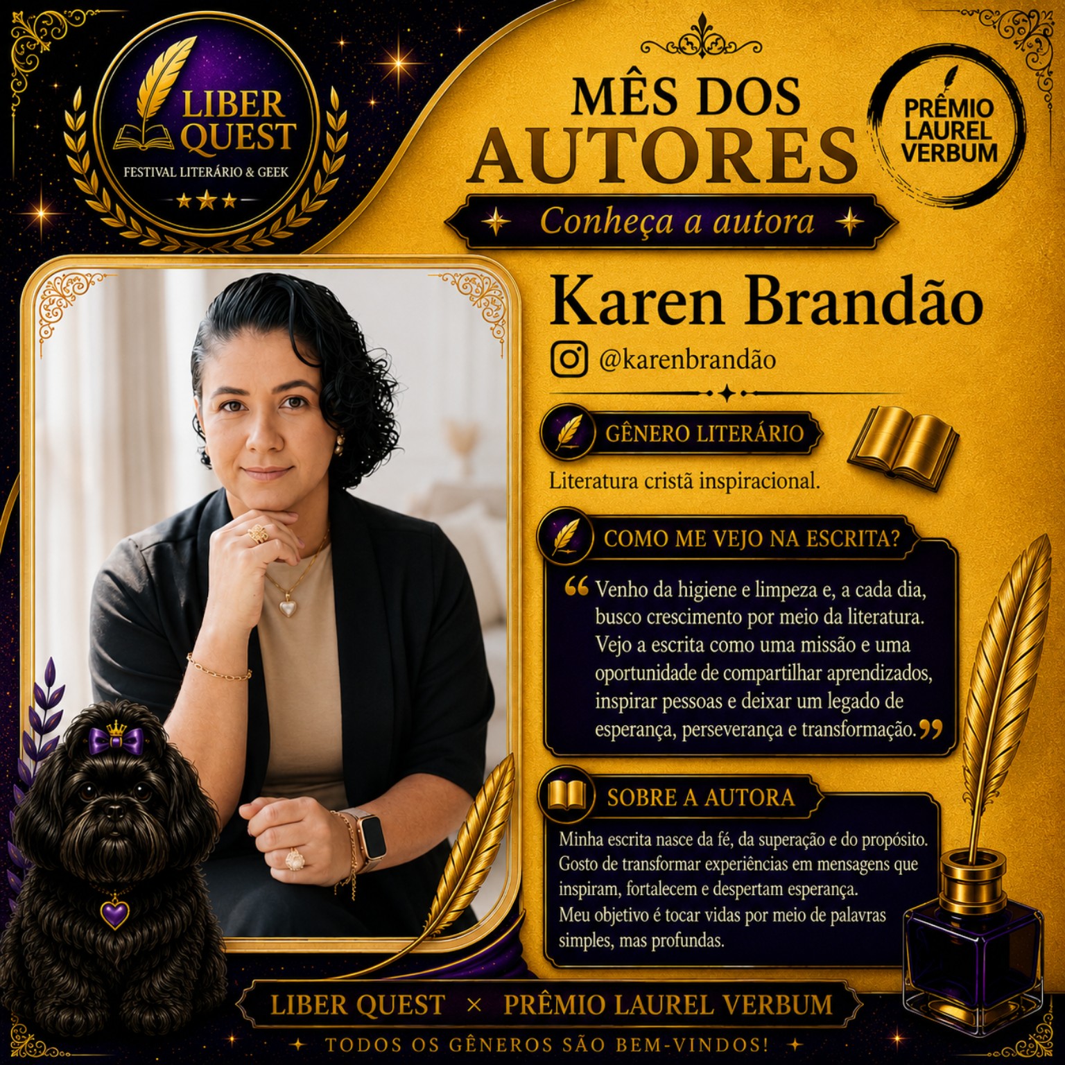 Arte do Mês do Autor dedicada a Karen Brandão