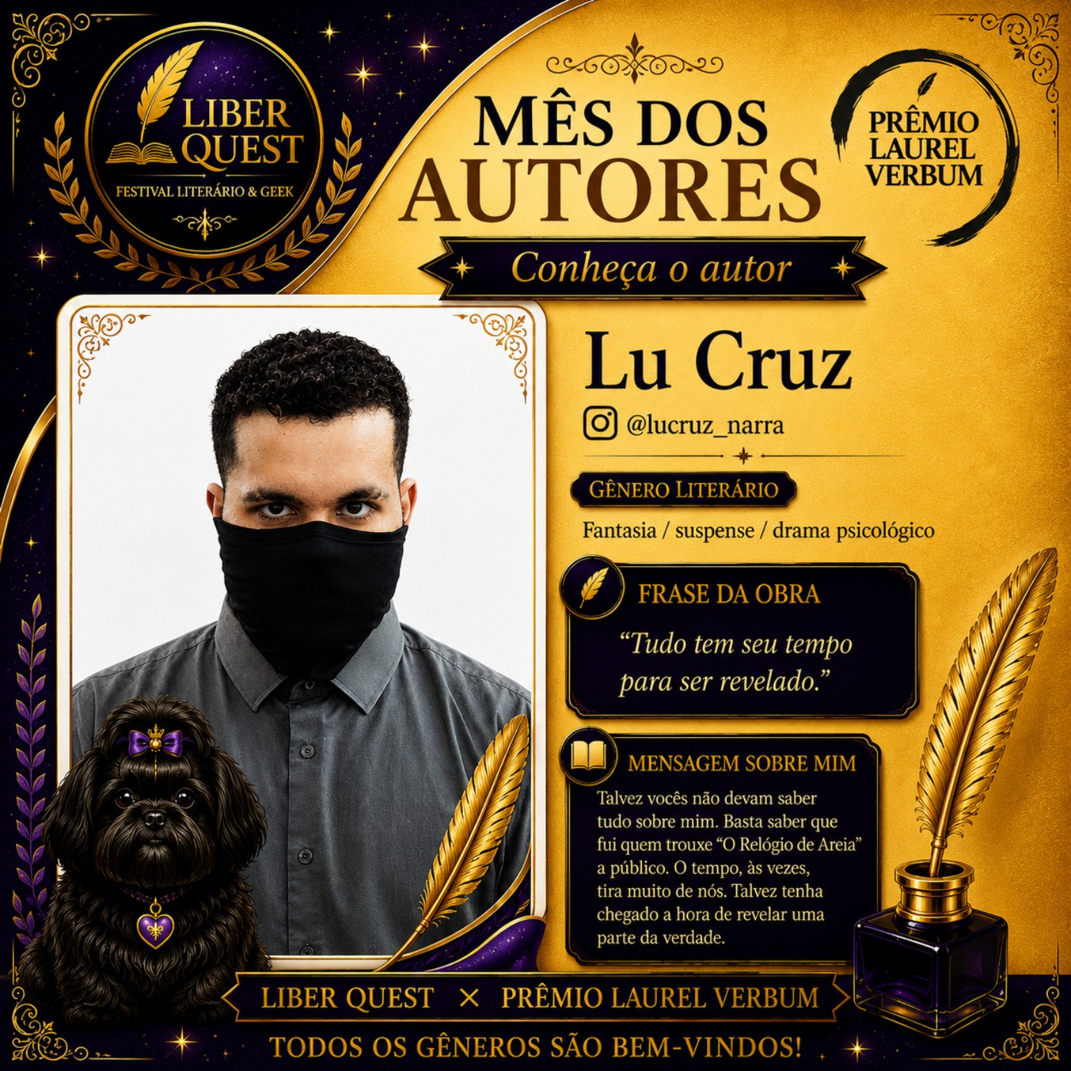 Arte do Mês do Autor dedicada a Lu Cruz