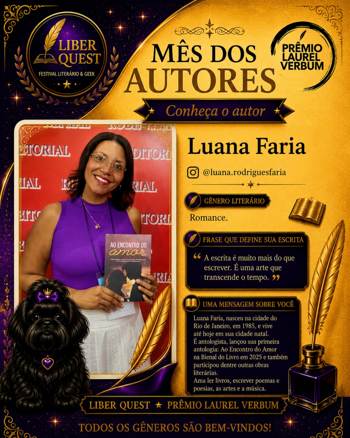 Arte do Mês do Autor dedicada a Luana Faria