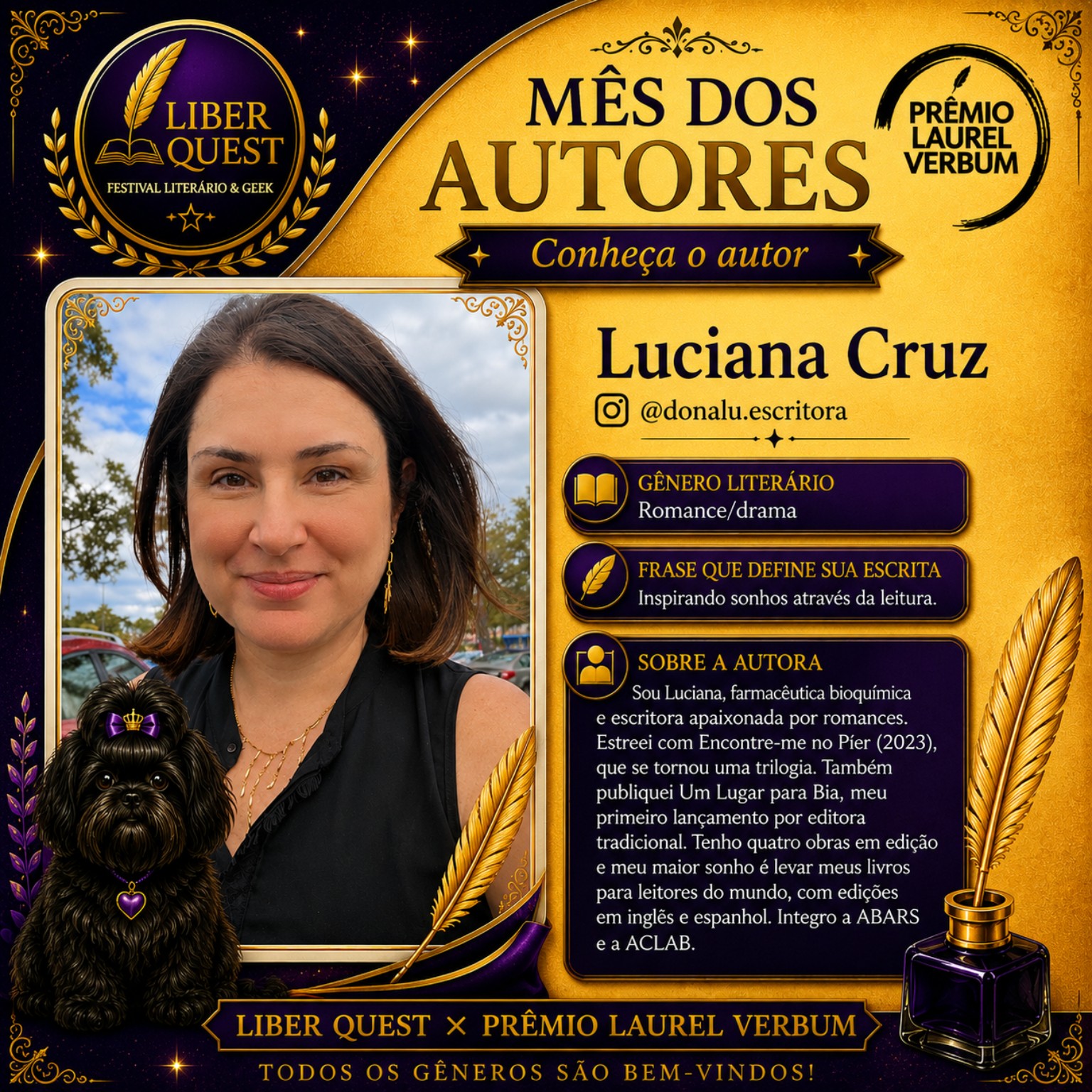 Arte do Mês do Autor dedicada a Luciana Cruz