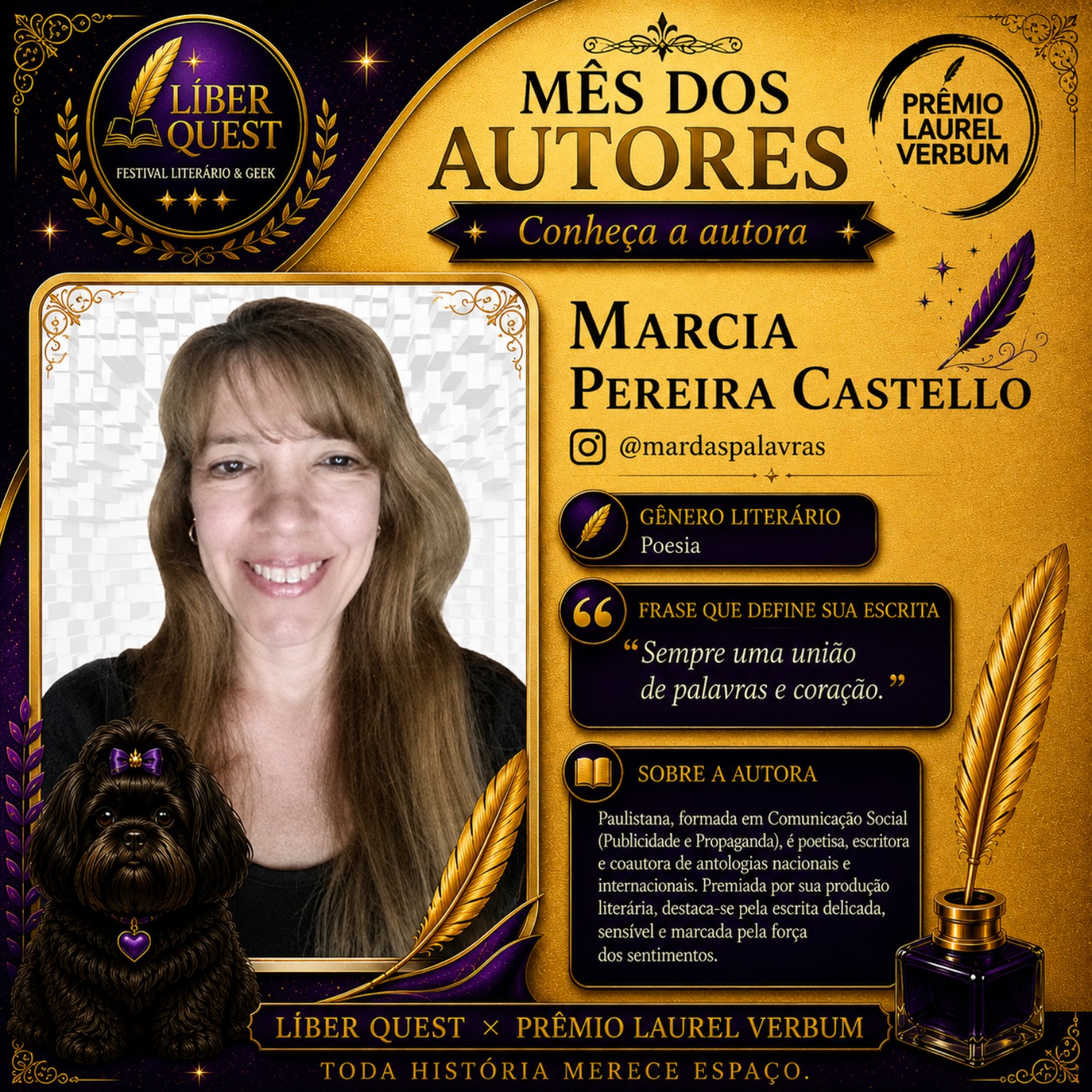 Arte do Mês do Autor dedicada a Marcia Pereira Castello