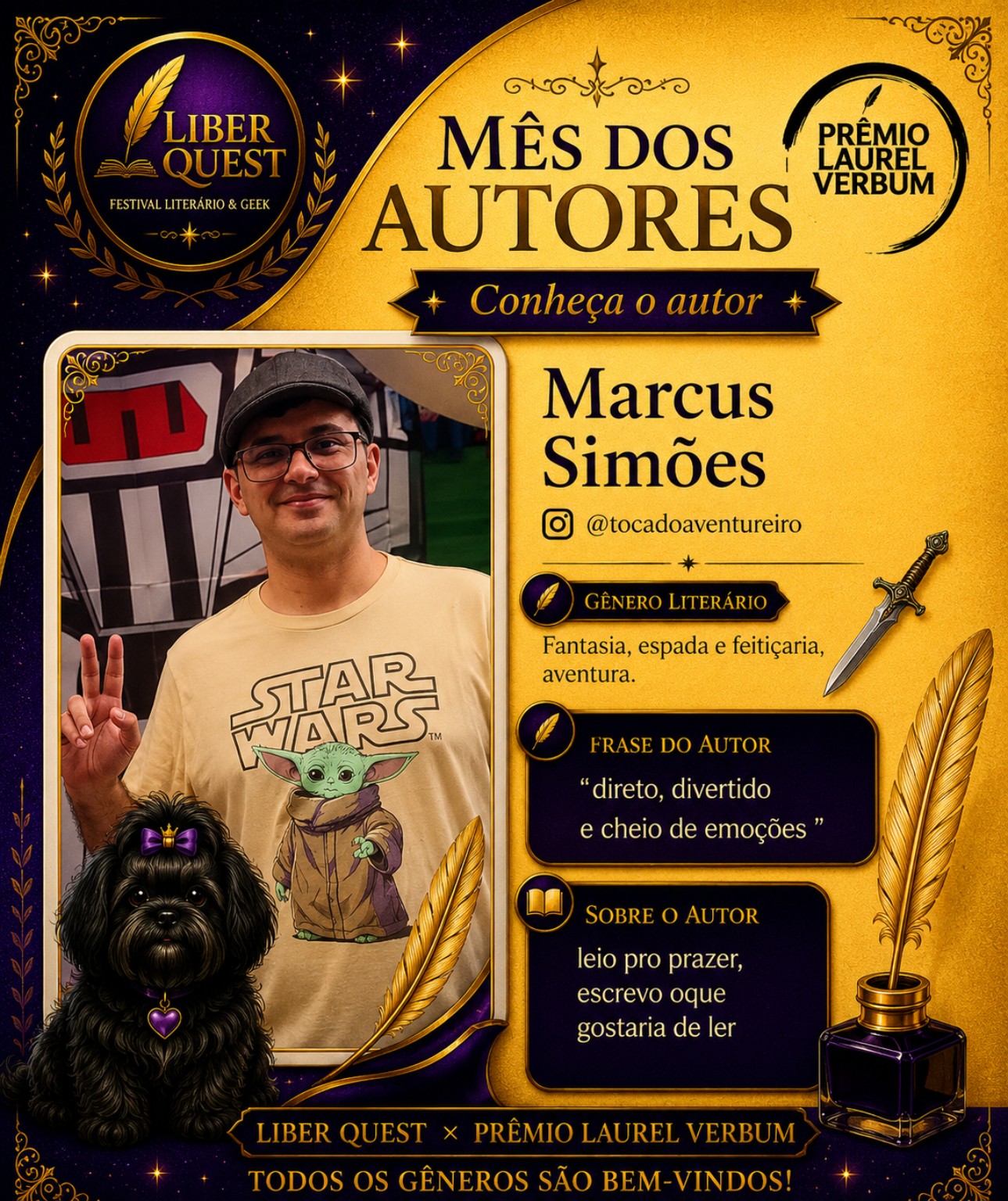 Arte do Mês do Autor dedicada a Marcus Simões