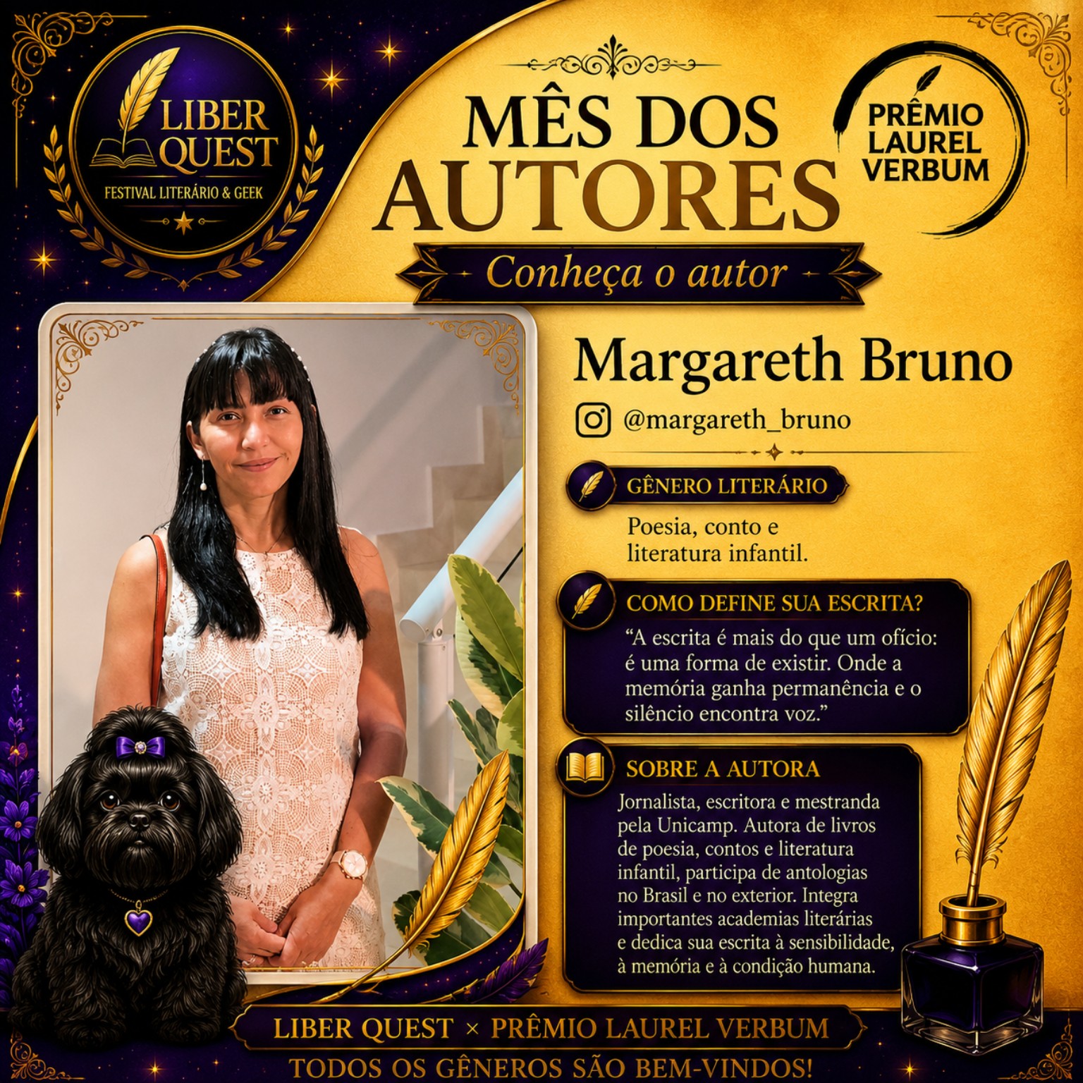 Arte do Mês do Autor dedicada a Margareth Bruno