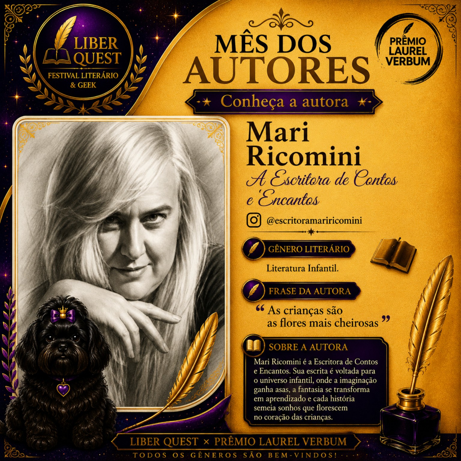 Arte do Mês do Autor dedicada a Mari Ricomini