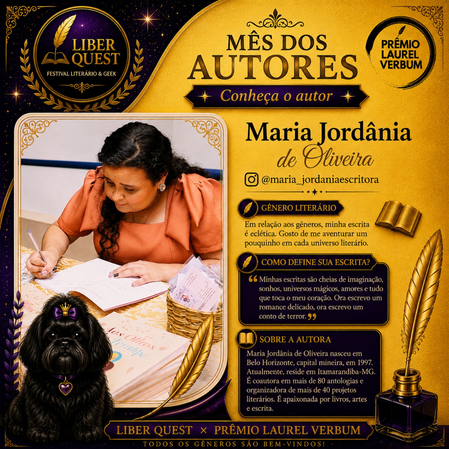 Arte do Mês do Autor dedicada a Maria Jordânia de Oliveira