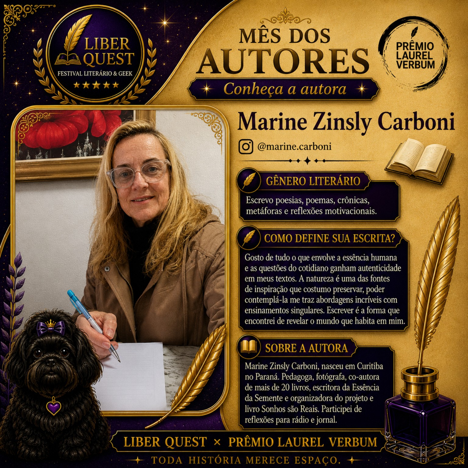 Arte do Mês do Autor dedicada a Marine Zinsly Carboni