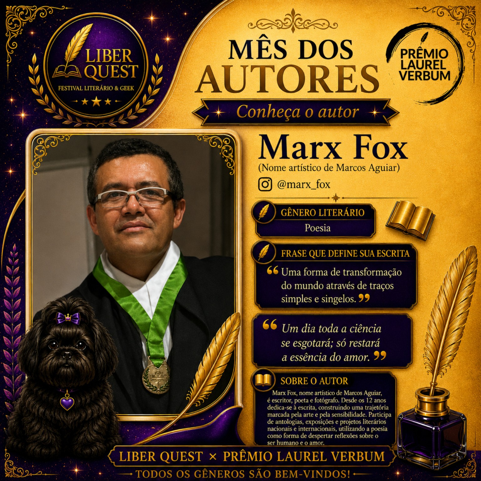 Arte do Mês do Autor dedicada a Marx Fox