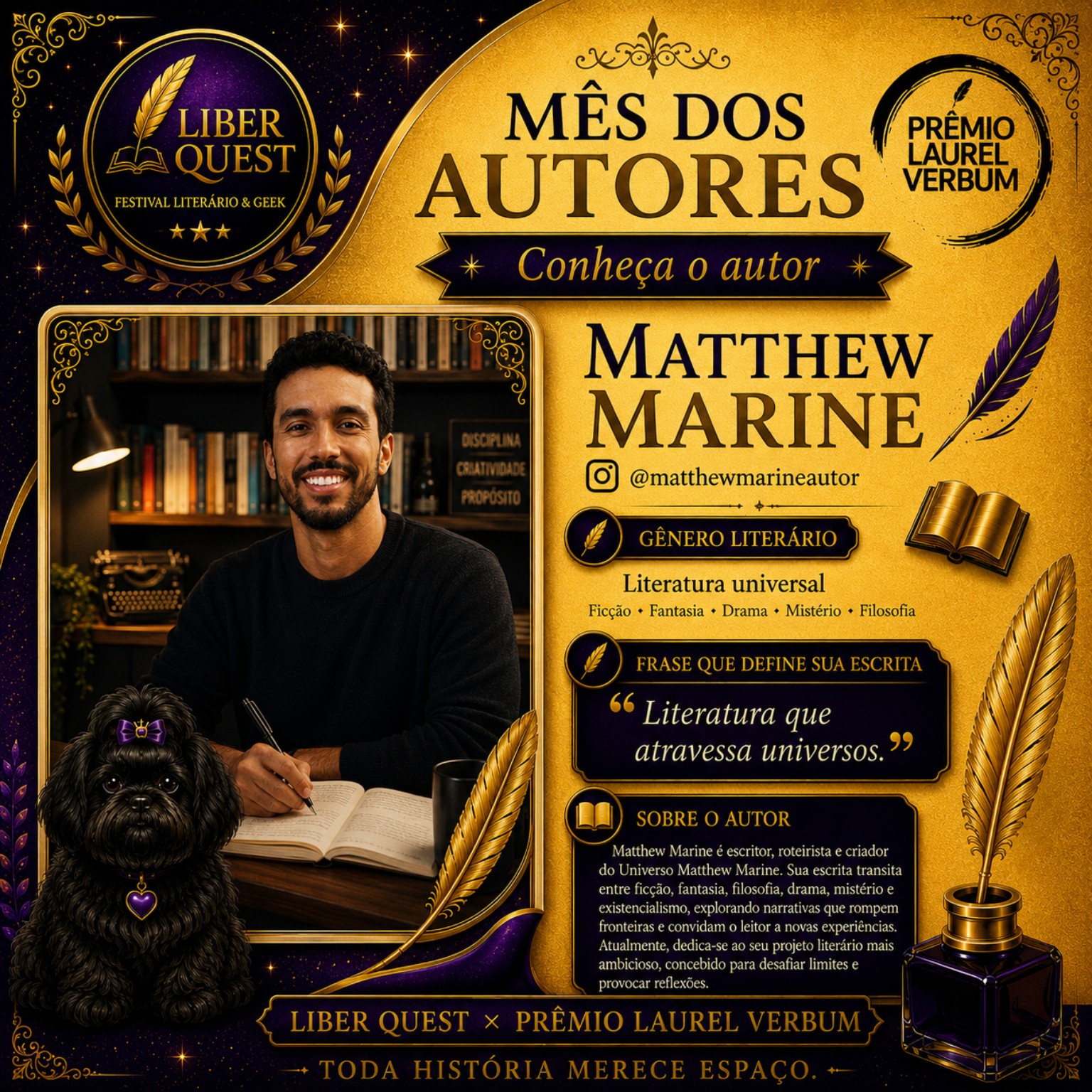 Arte do Mês do Autor dedicada a Matthew Marine