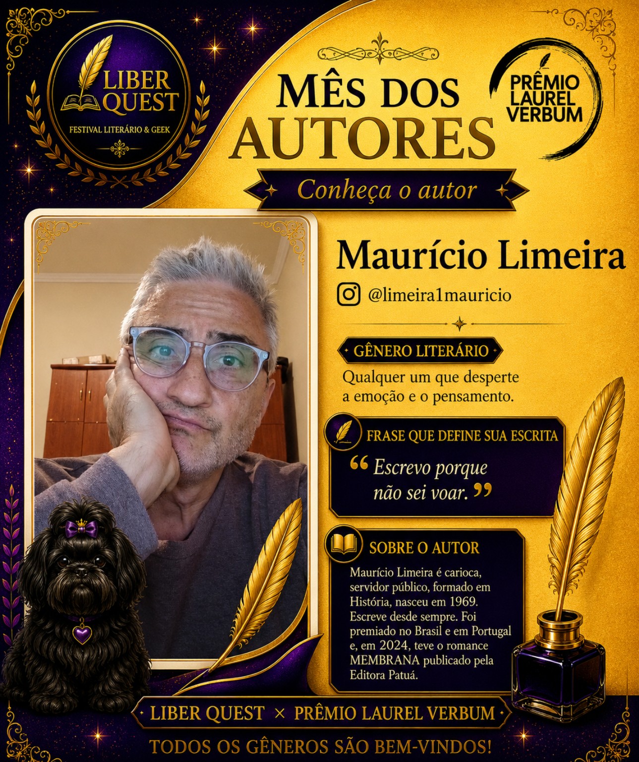 Arte do Mês do Autor dedicada a Maurício Limeira