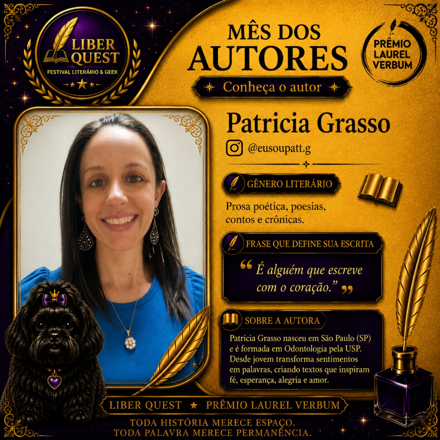 Arte do Mês do Autor dedicada a Patricia Grasso