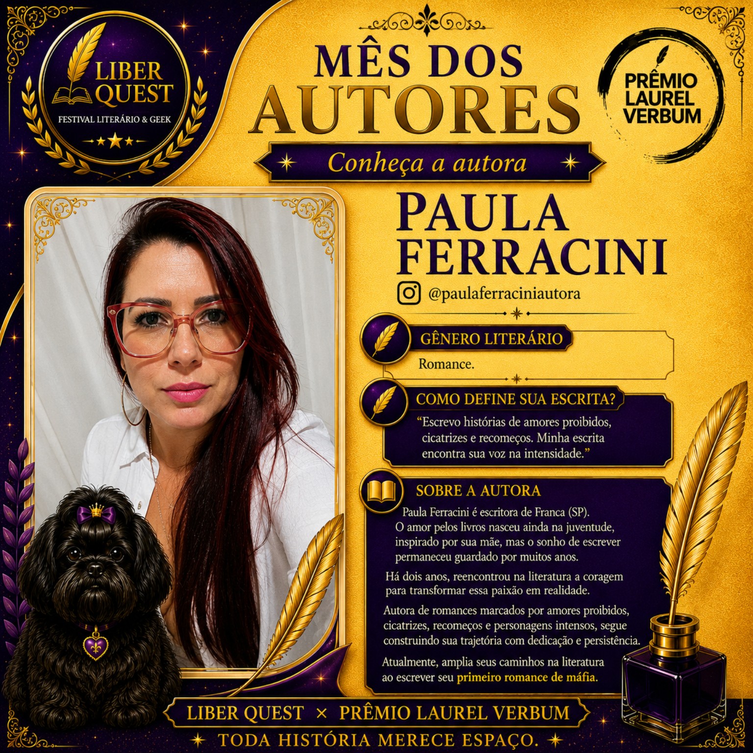 Arte do Mês do Autor dedicada a Paula Ferracini