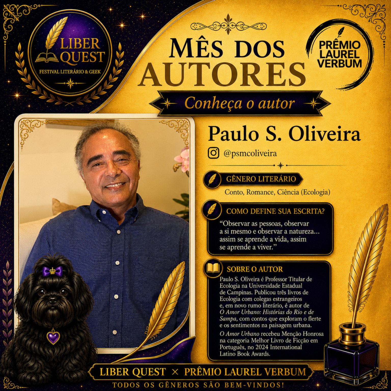 Arte do Mês do Autor dedicada a Paulo S. Oliveira