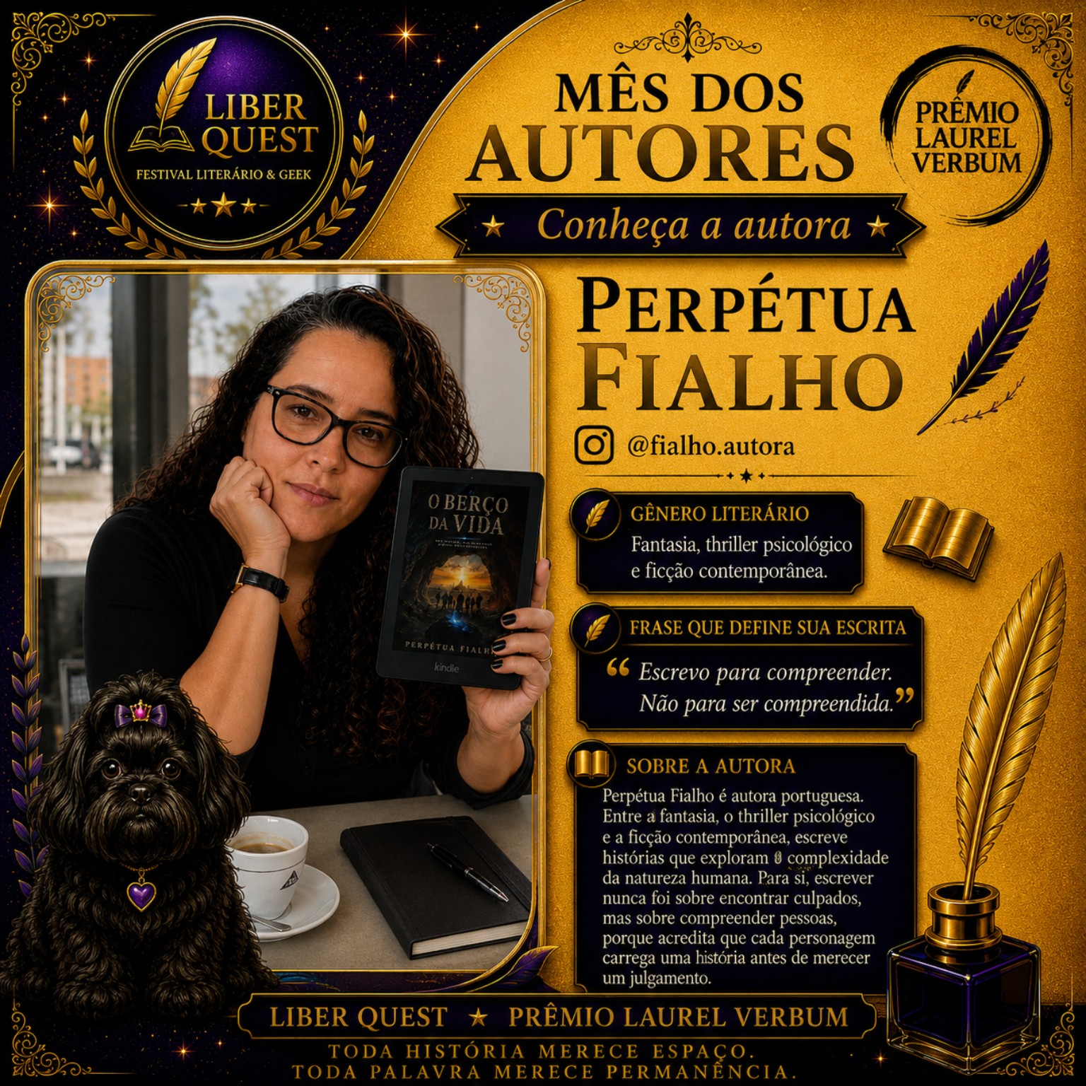 Arte do Mês do Autor dedicada a Perpétua Fialho