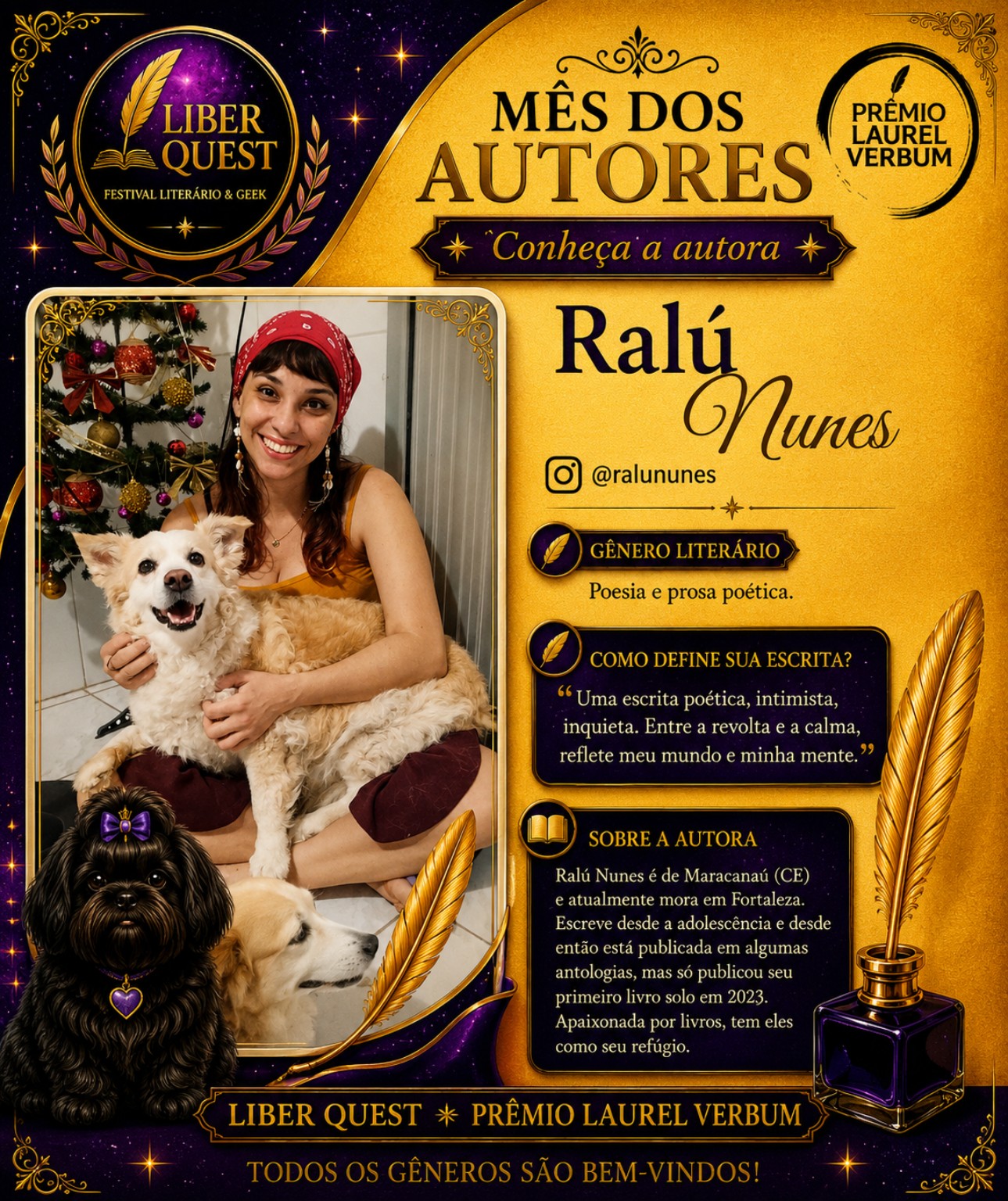Arte do Mês do Autor dedicada a Ralú Nunes