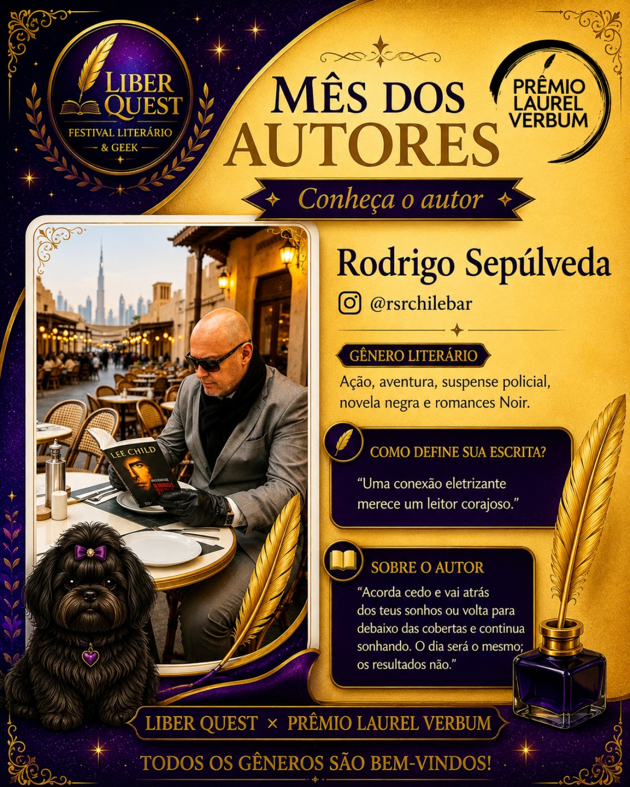 Arte do Mês do Autor dedicada a Rodrigo Sepúlveda