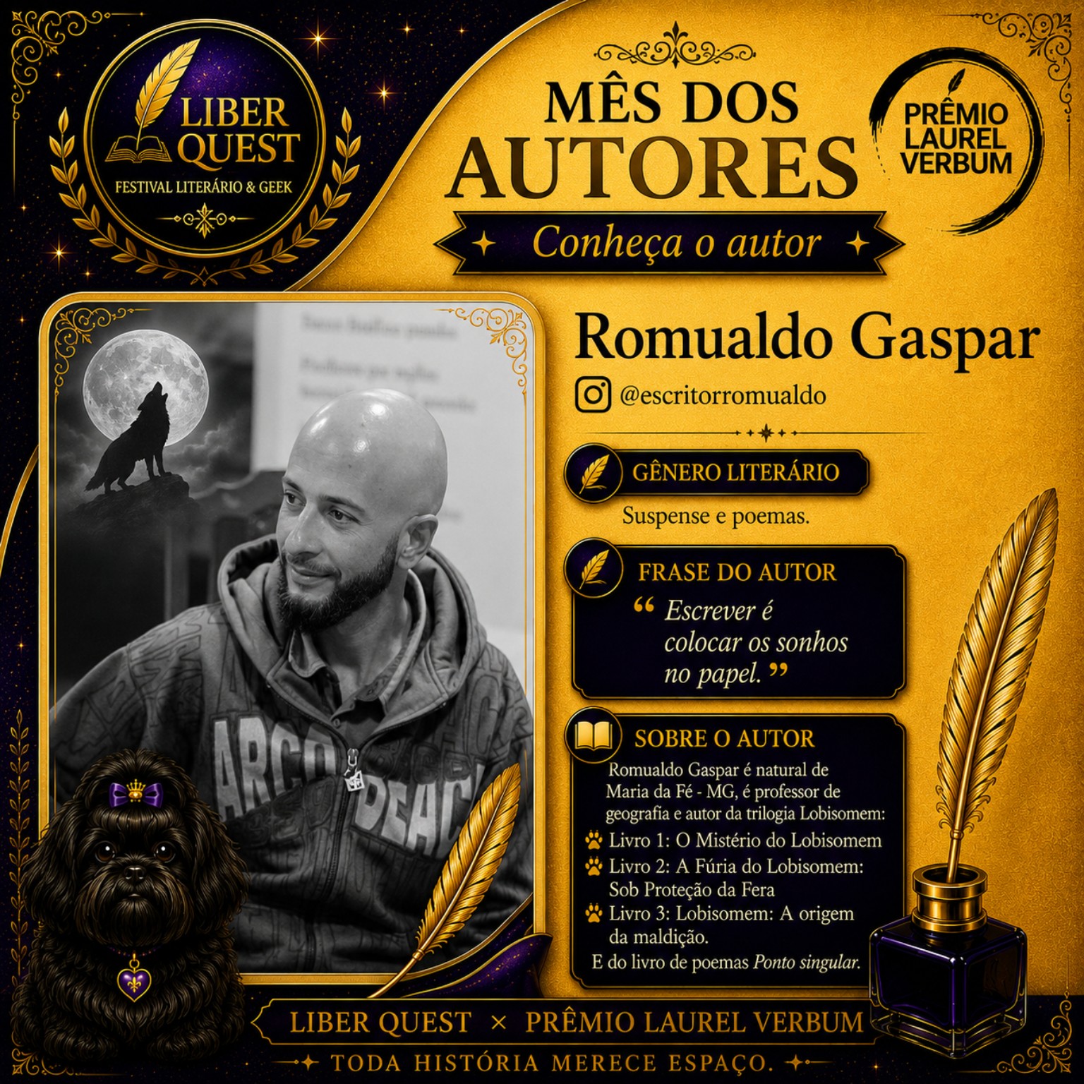 Arte do Mês do Autor dedicada a Romualdo Gaspar
