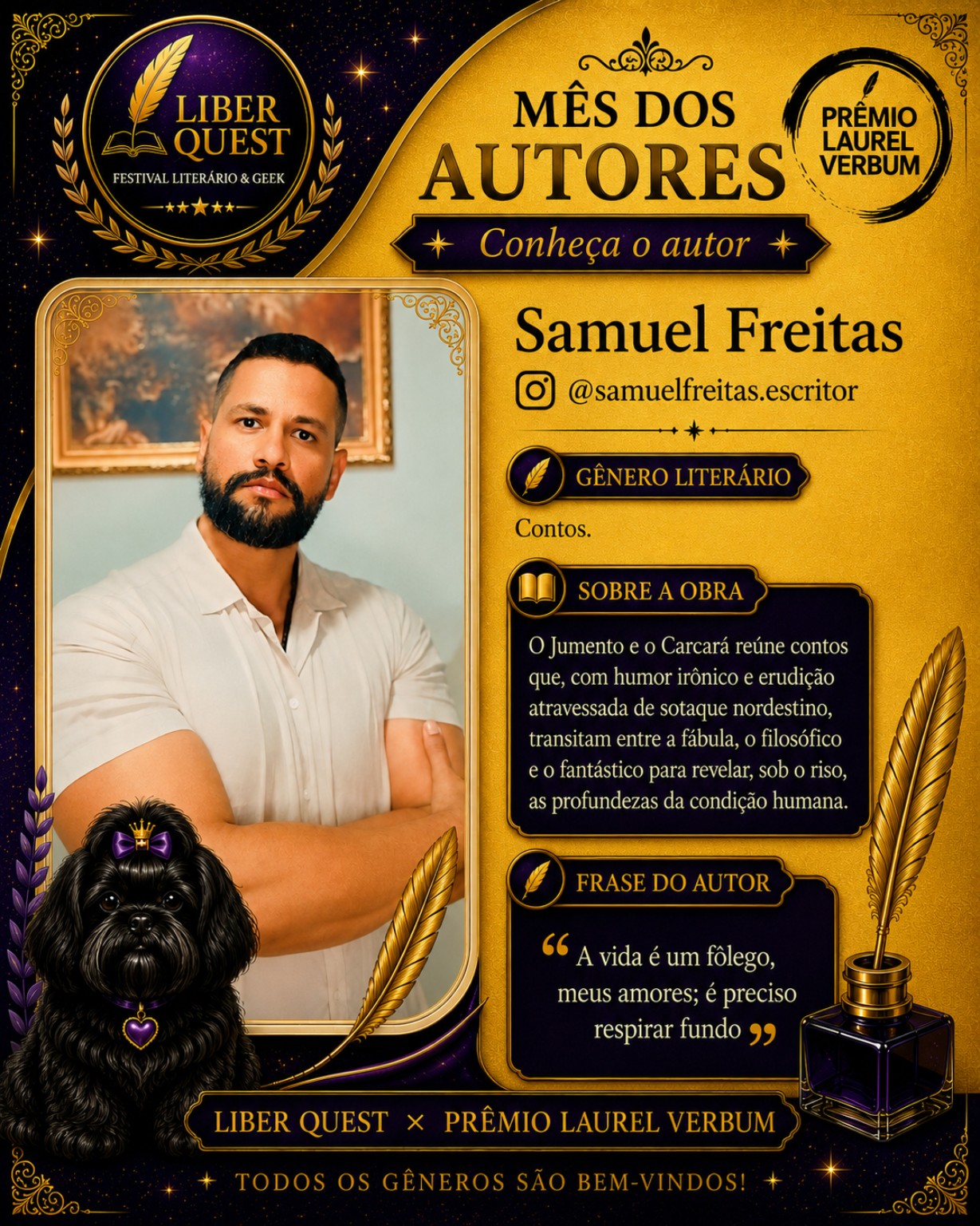 Arte do Mês do Autor dedicada a Samuel Freitas