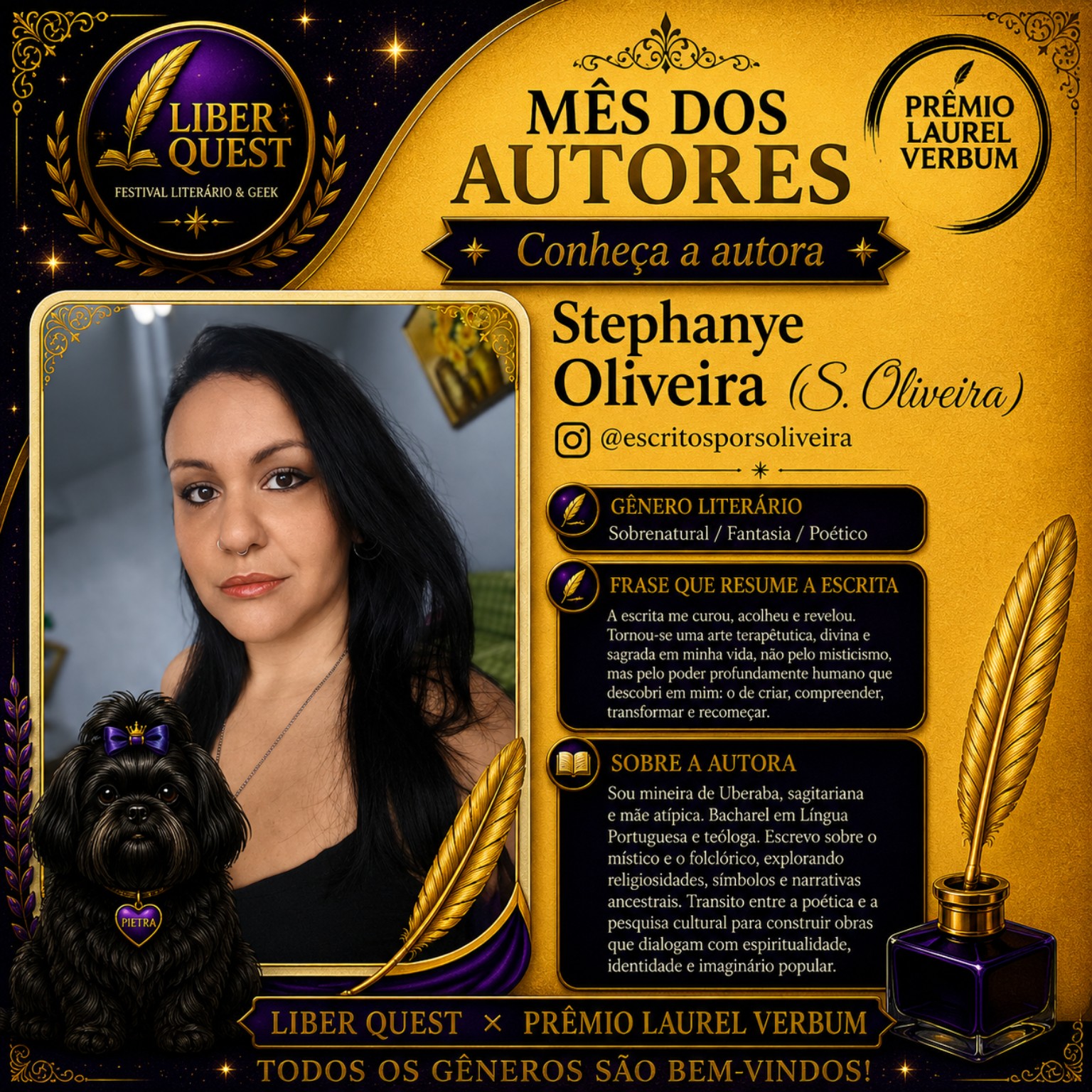 Arte do Mês do Autor dedicada a Stephanye Oliveira (S. Oliveira)