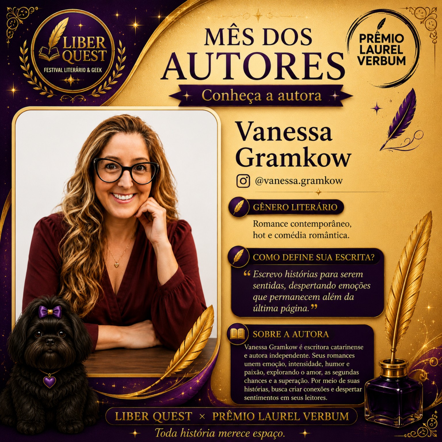 Arte do Mês do Autor dedicada a Vanessa Gramkow